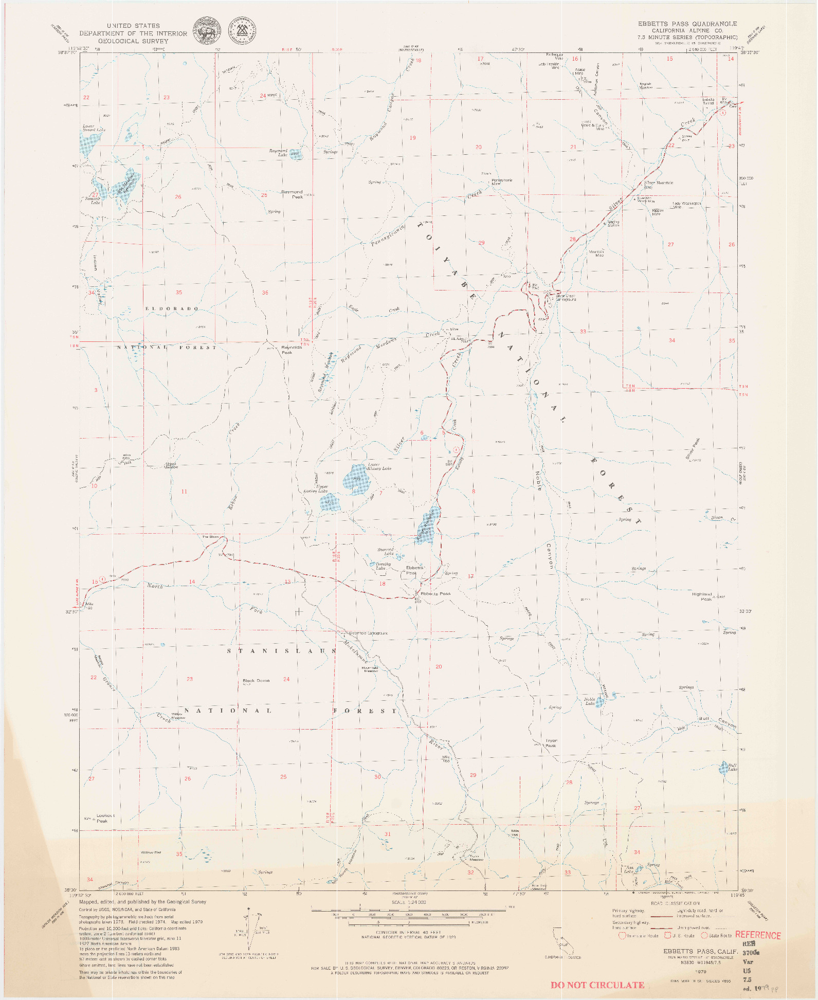 USGS 1:24000-SCALE QUADRANGLE FOR EBBETTS PASS, CA 1979