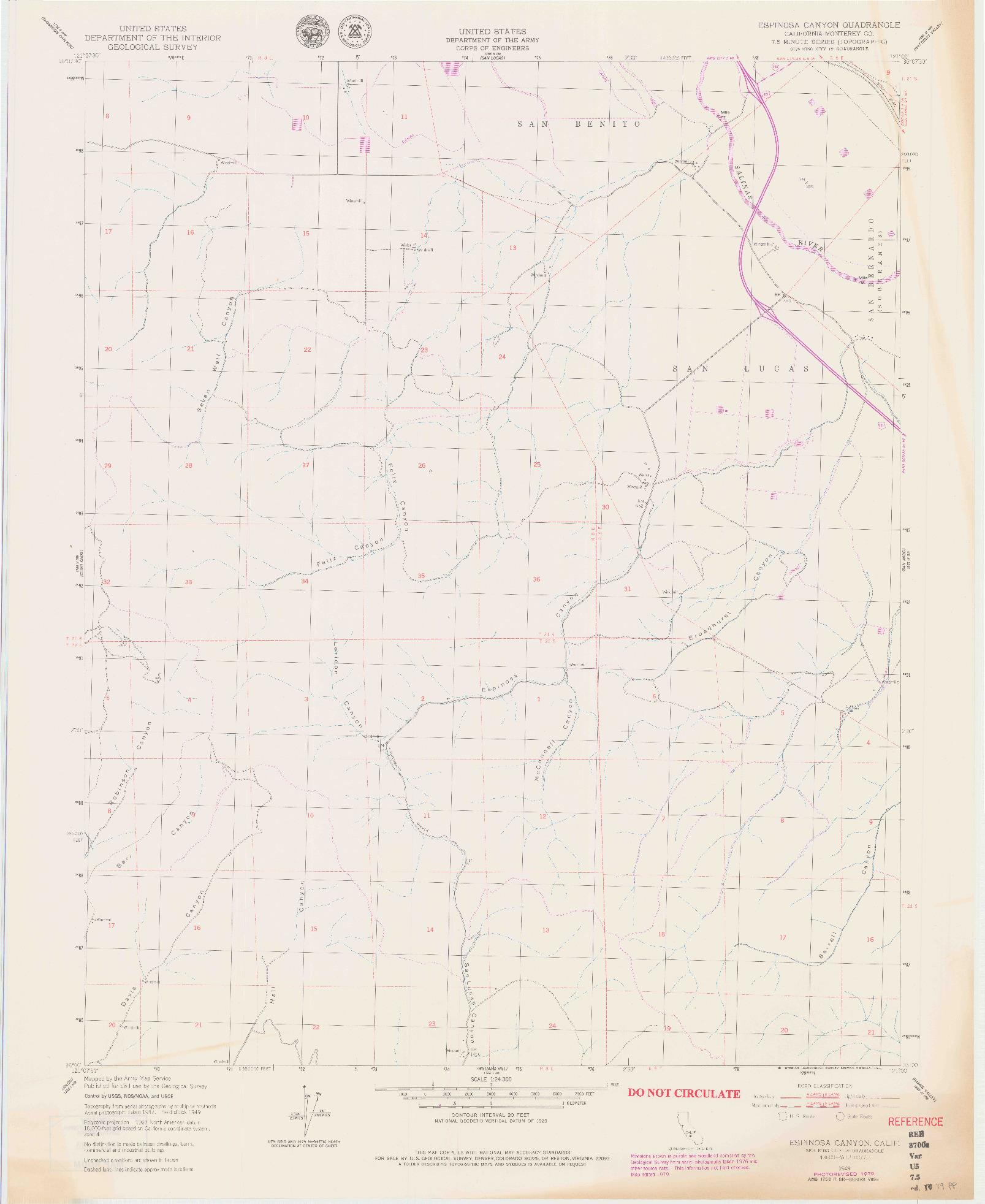 USGS 1:24000-SCALE QUADRANGLE FOR ESPINOSA CANYON, CA 1949