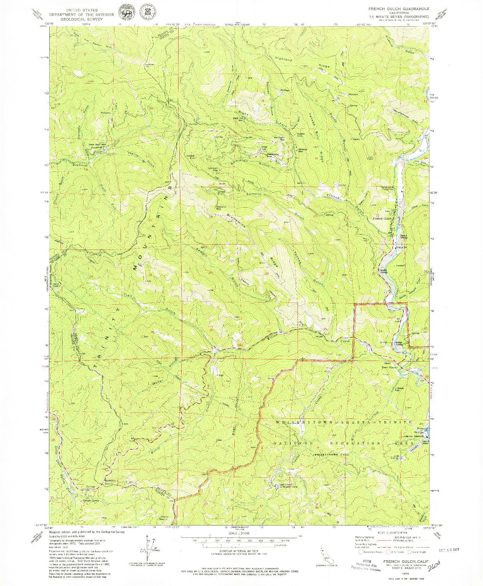 USGS 1:24000-SCALE QUADRANGLE FOR FRENCH GULCH, CA 1979