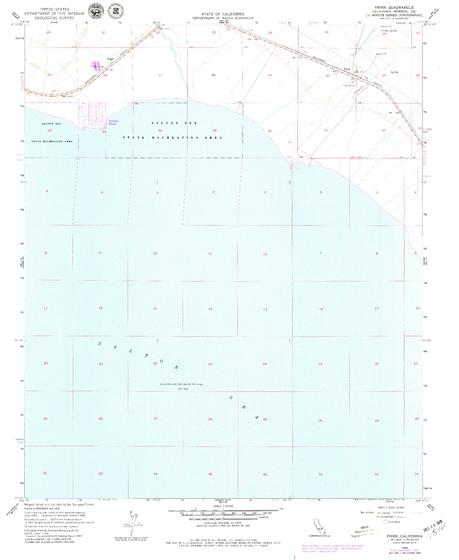 USGS 1:24000-SCALE QUADRANGLE FOR FRINK, CA 1956