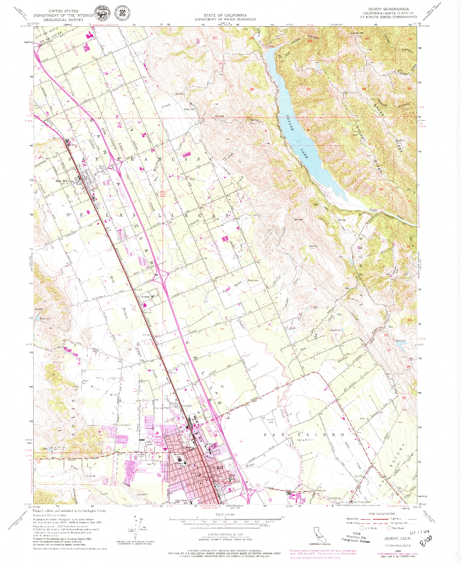 USGS 1:24000-SCALE QUADRANGLE FOR GILROY, CA 1973