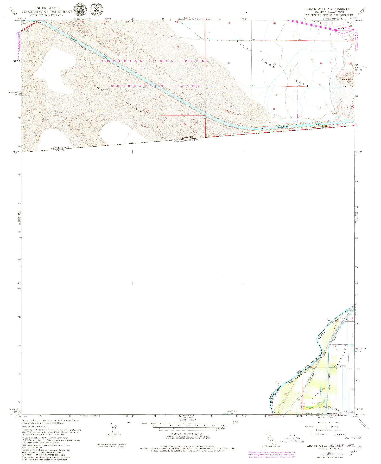 USGS 1:24000-SCALE QUADRANGLE FOR GRAYS WELL NE, CA 1964