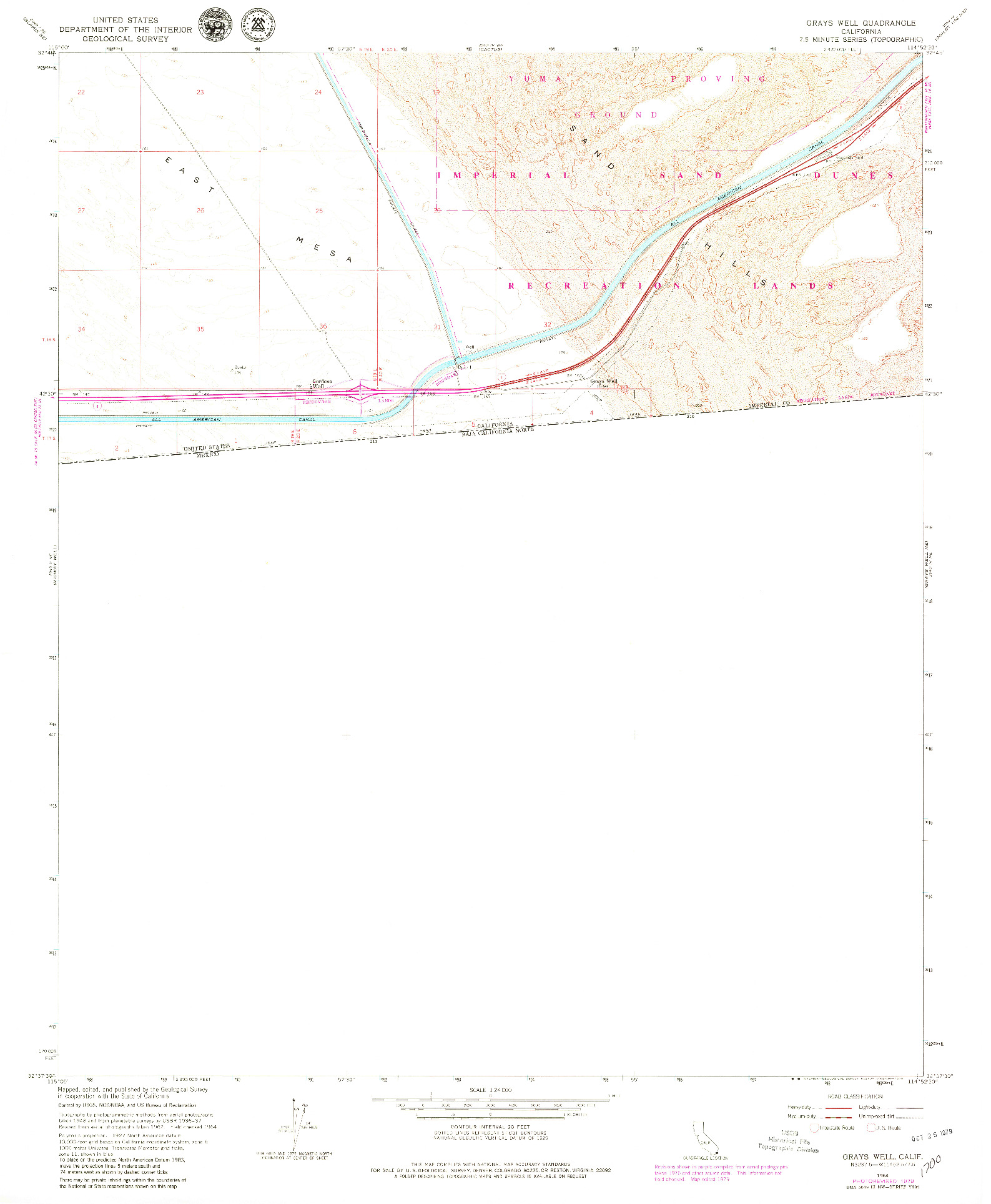 USGS 1:24000-SCALE QUADRANGLE FOR GRAYS WELL, CA 1964