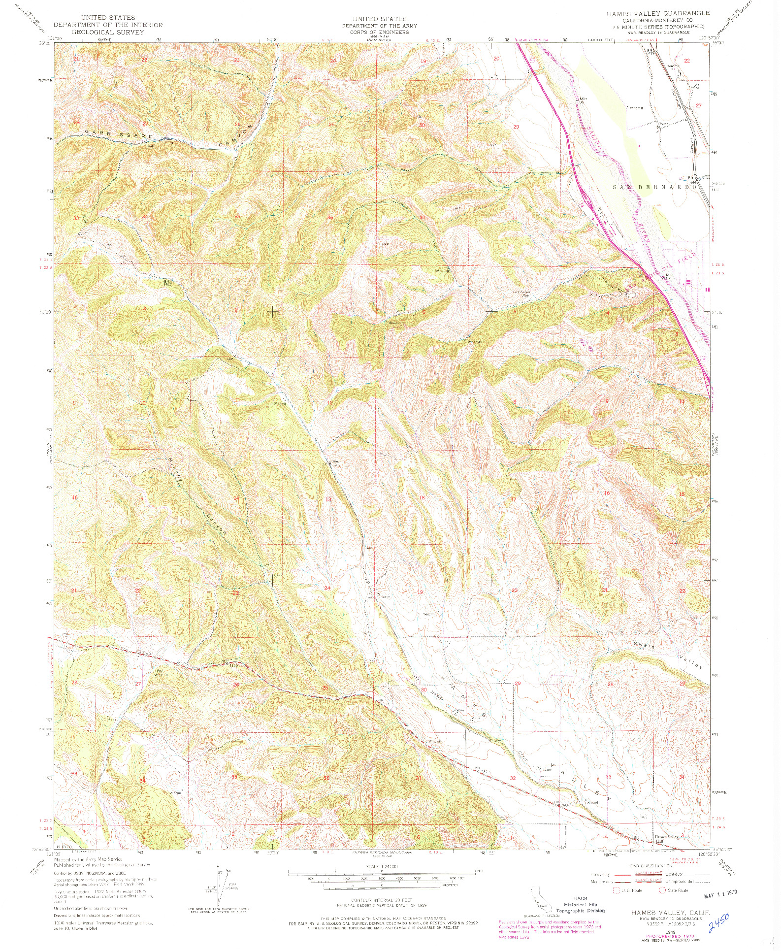 USGS 1:24000-SCALE QUADRANGLE FOR HAMES VALLEY, CA 1949