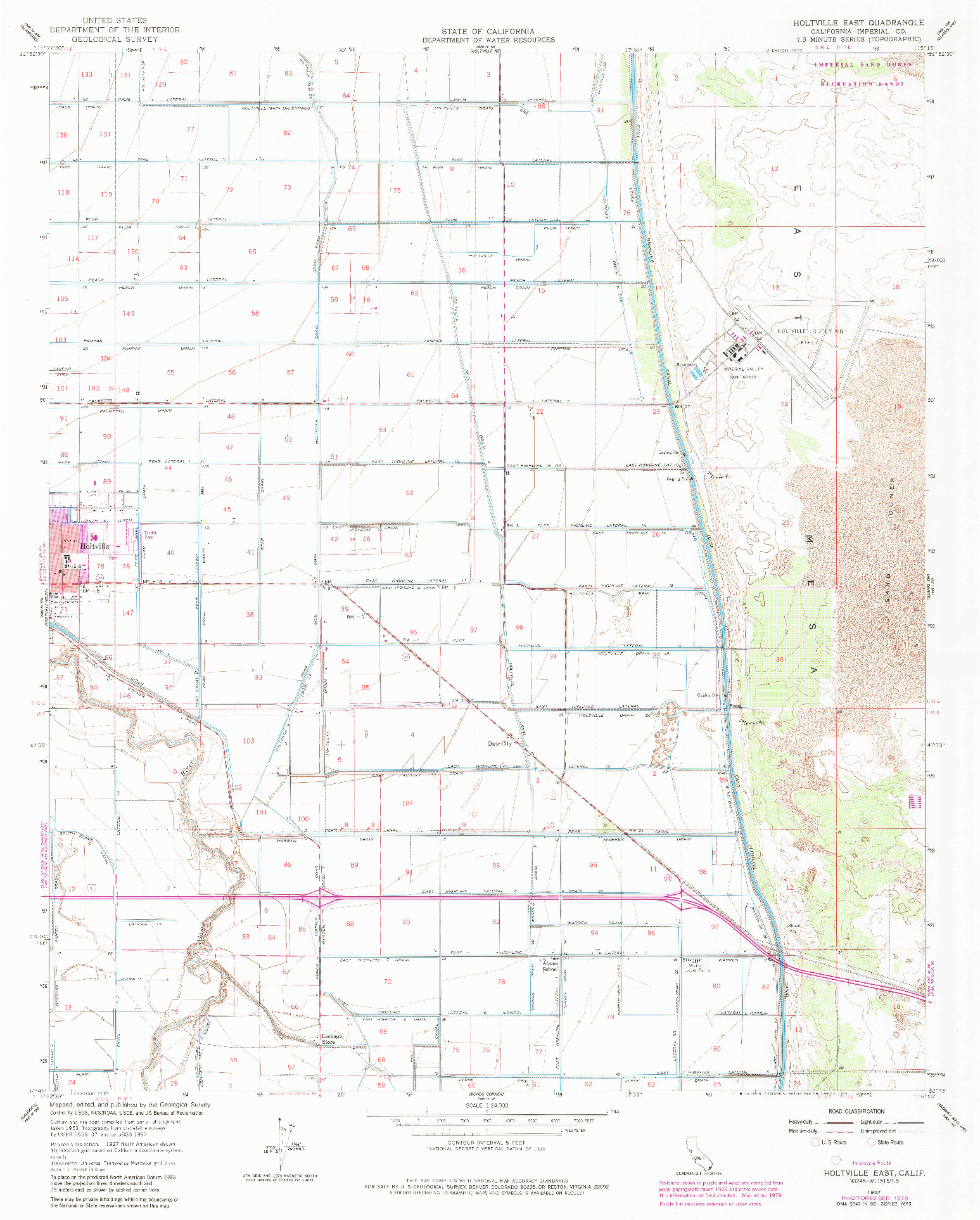 USGS 1:24000-SCALE QUADRANGLE FOR HOLTVILLE EAST, CA 1957