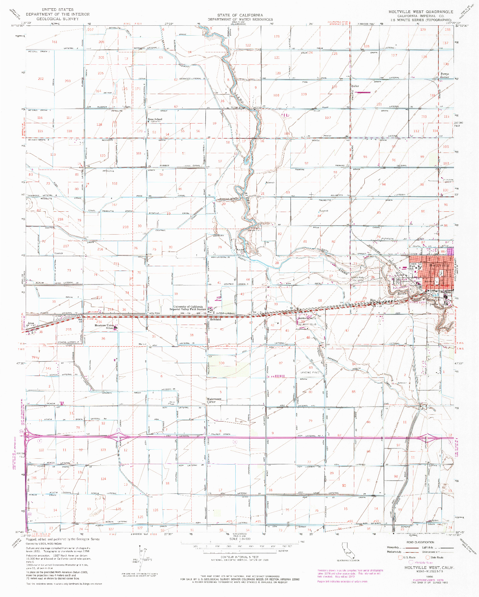 USGS 1:24000-SCALE QUADRANGLE FOR HOLTVILLE WEST, CA 1956