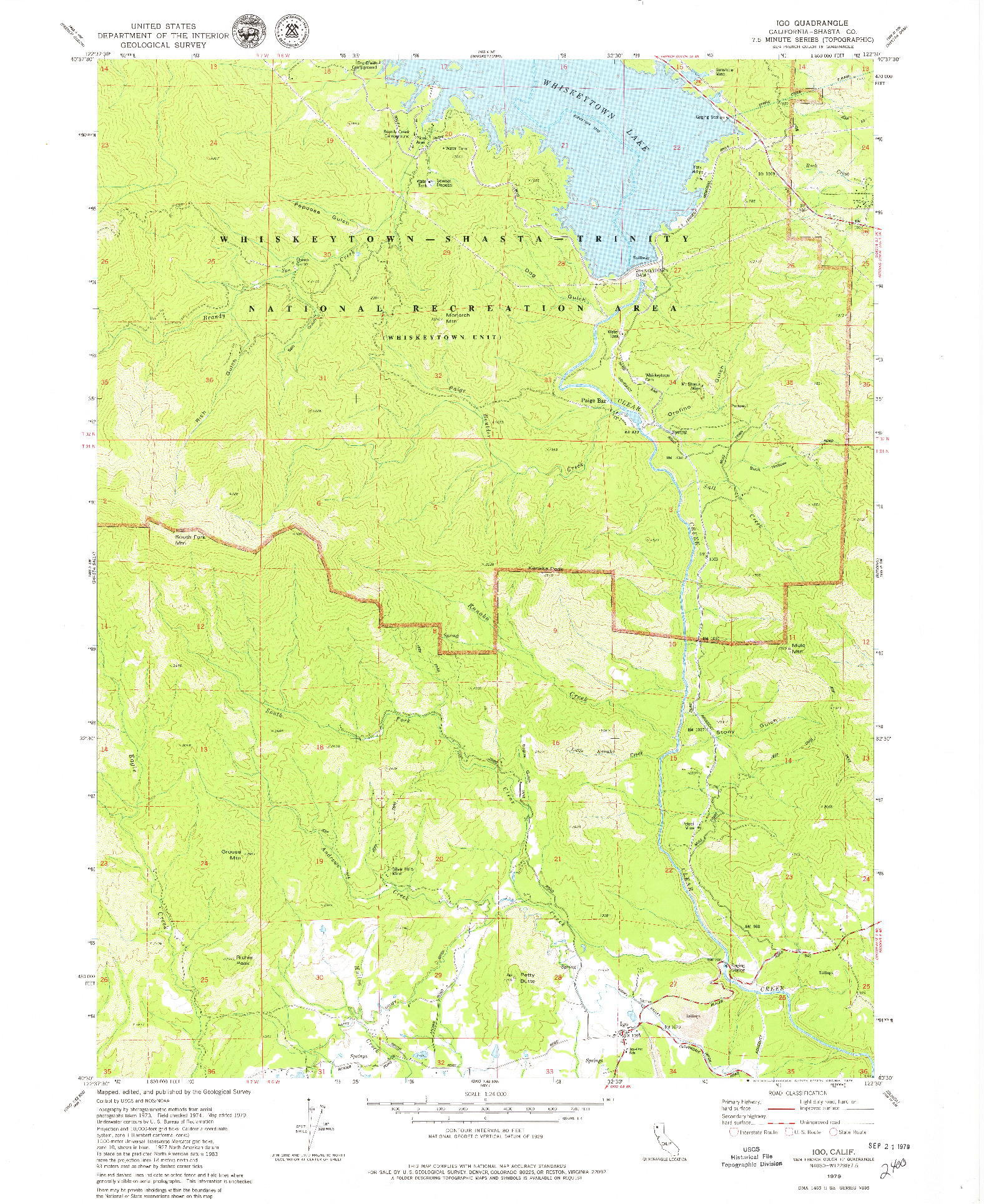 USGS 1:24000-SCALE QUADRANGLE FOR IGO, CA 1979
