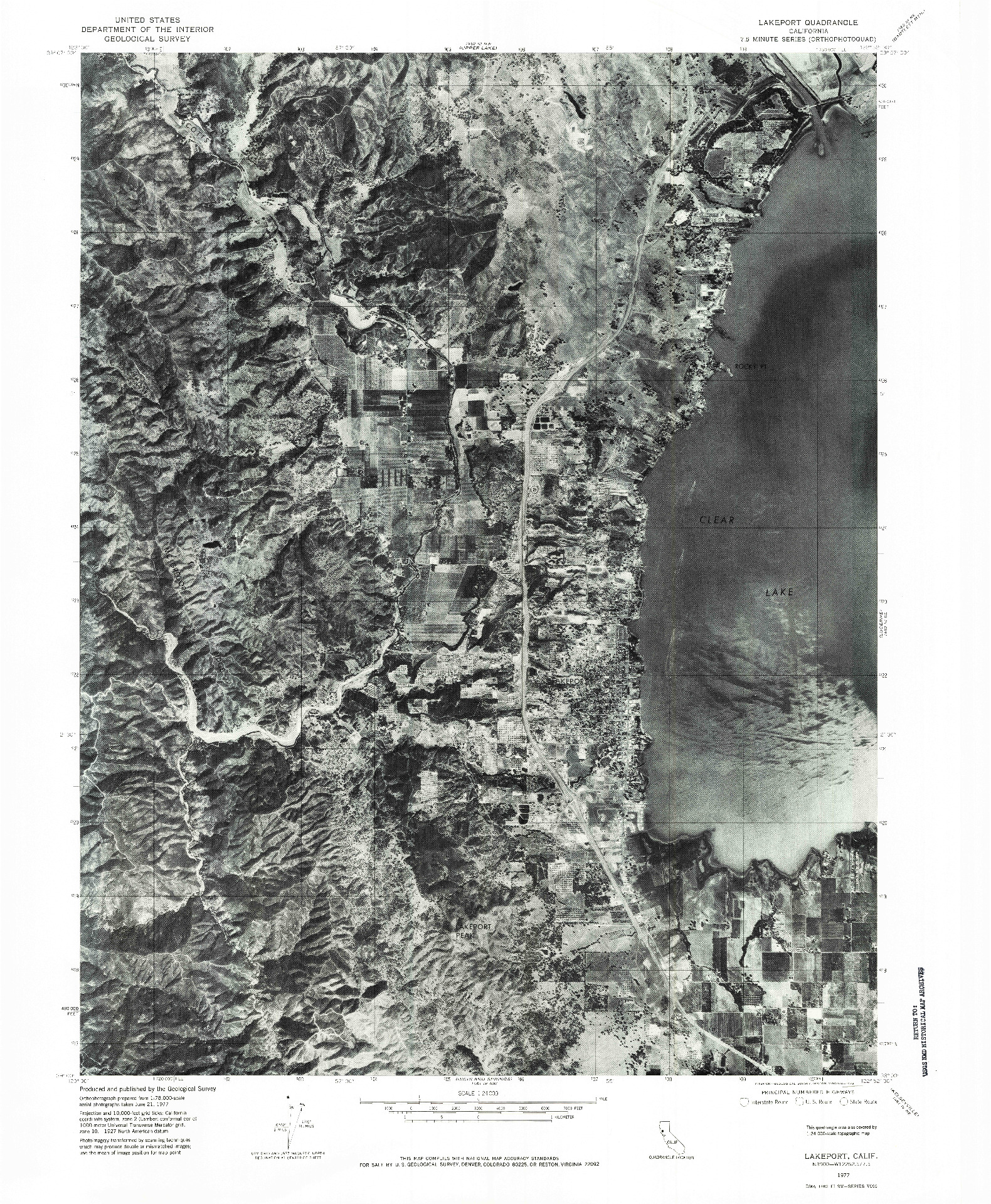 USGS 1:24000-SCALE QUADRANGLE FOR LAKEPORT, CA 1977