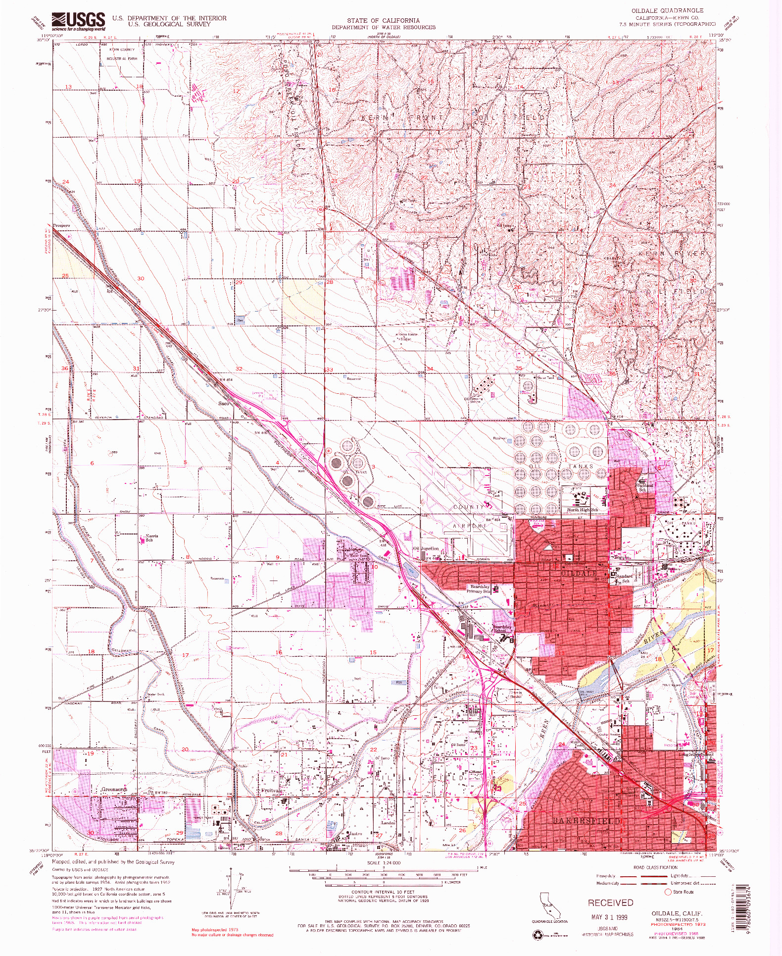 USGS 1:24000-SCALE QUADRANGLE FOR OILDALE, CA 1954