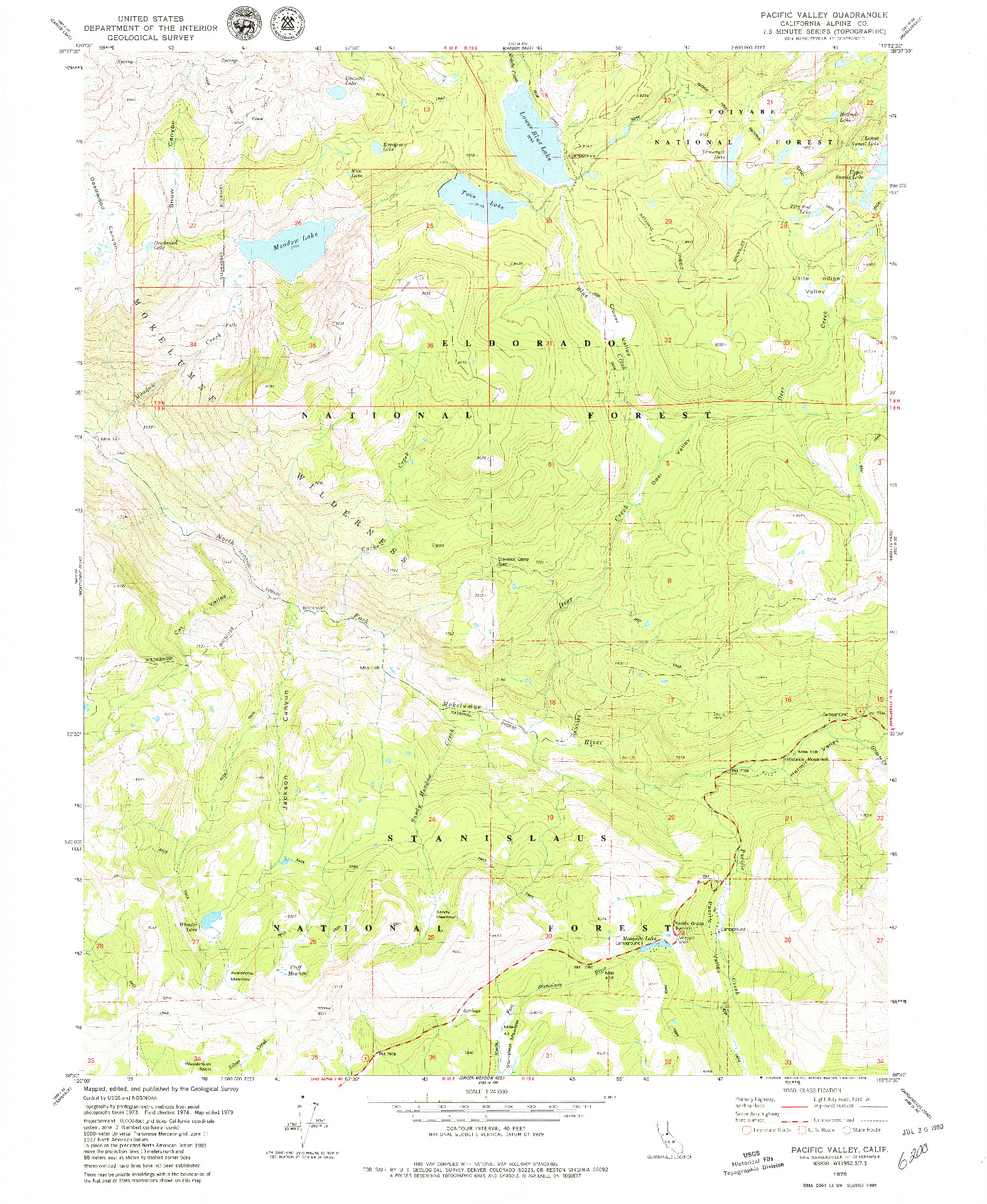 USGS 1:24000-SCALE QUADRANGLE FOR PACIFIC VALLEY, CA 1979