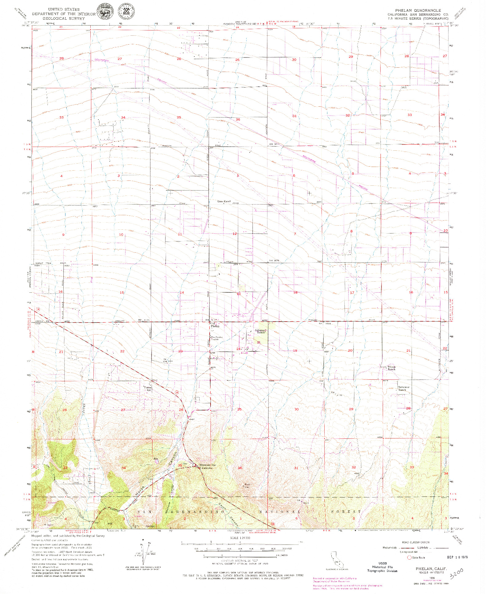 USGS 1:24000-SCALE QUADRANGLE FOR PHELAN, CA 1956