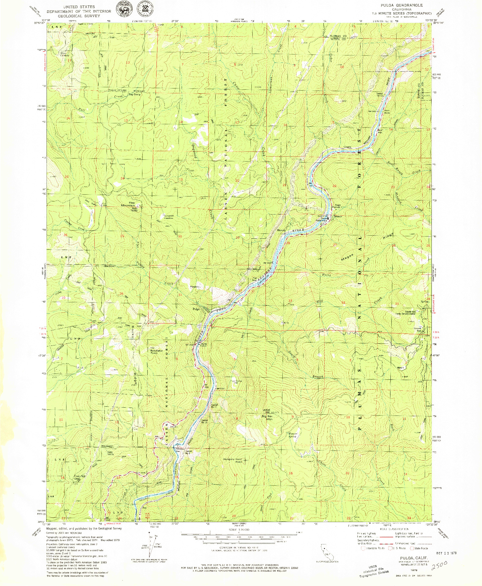USGS 1:24000-SCALE QUADRANGLE FOR PULGA, CA 1979