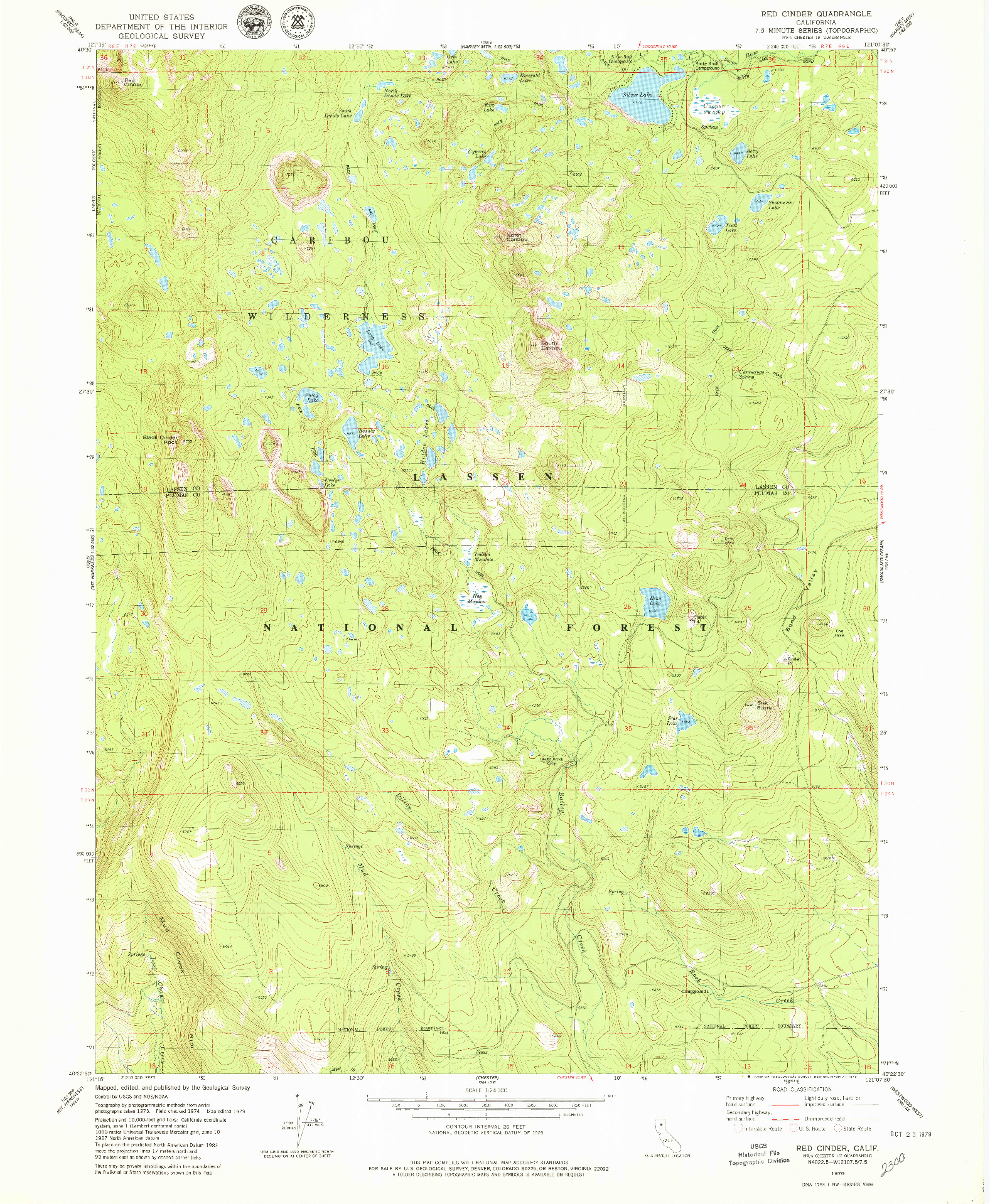 USGS 1:24000-SCALE QUADRANGLE FOR RED CINDER, CA 1979