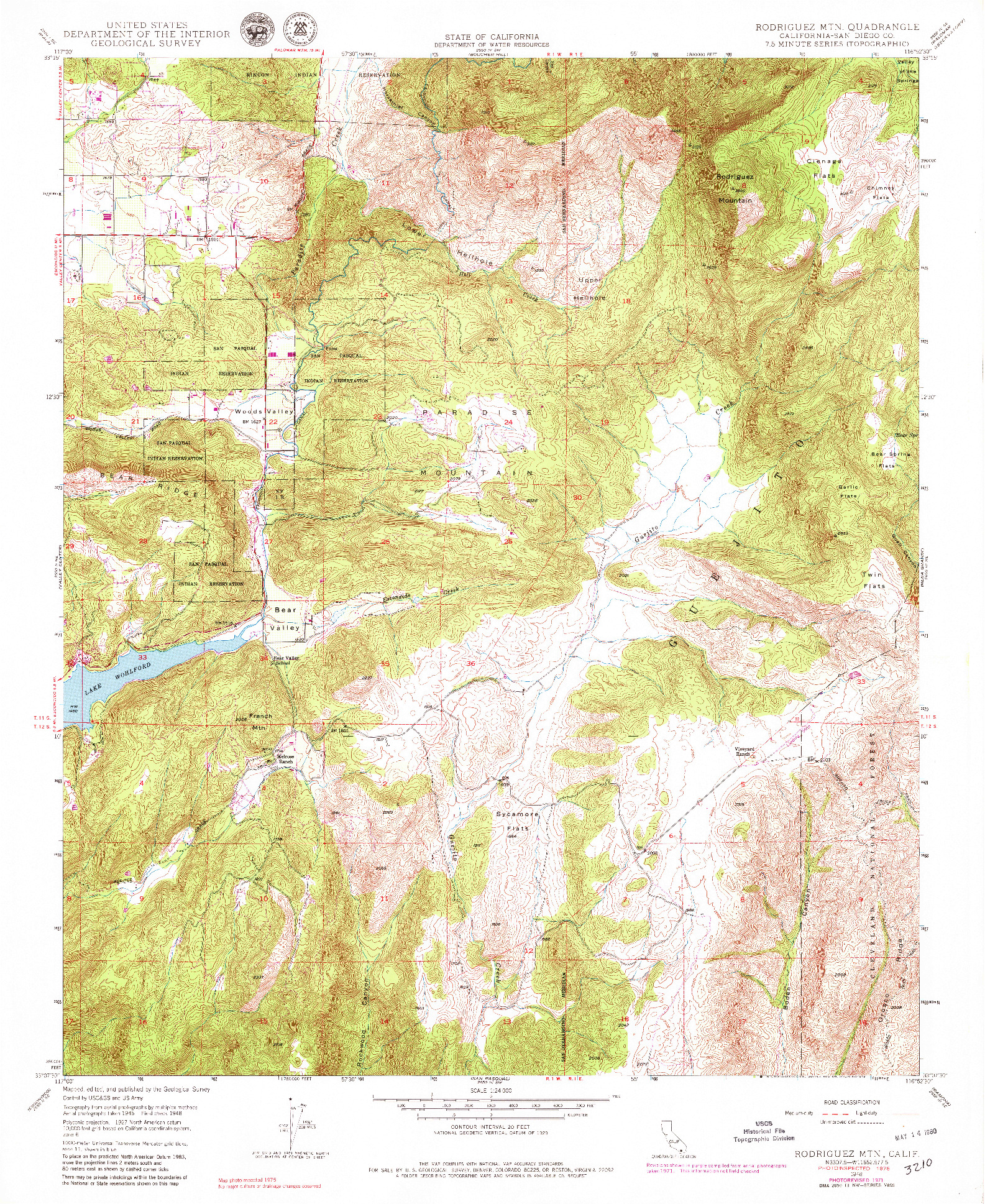 USGS 1:24000-SCALE QUADRANGLE FOR RODRIGUEZ MTN, CA 1948