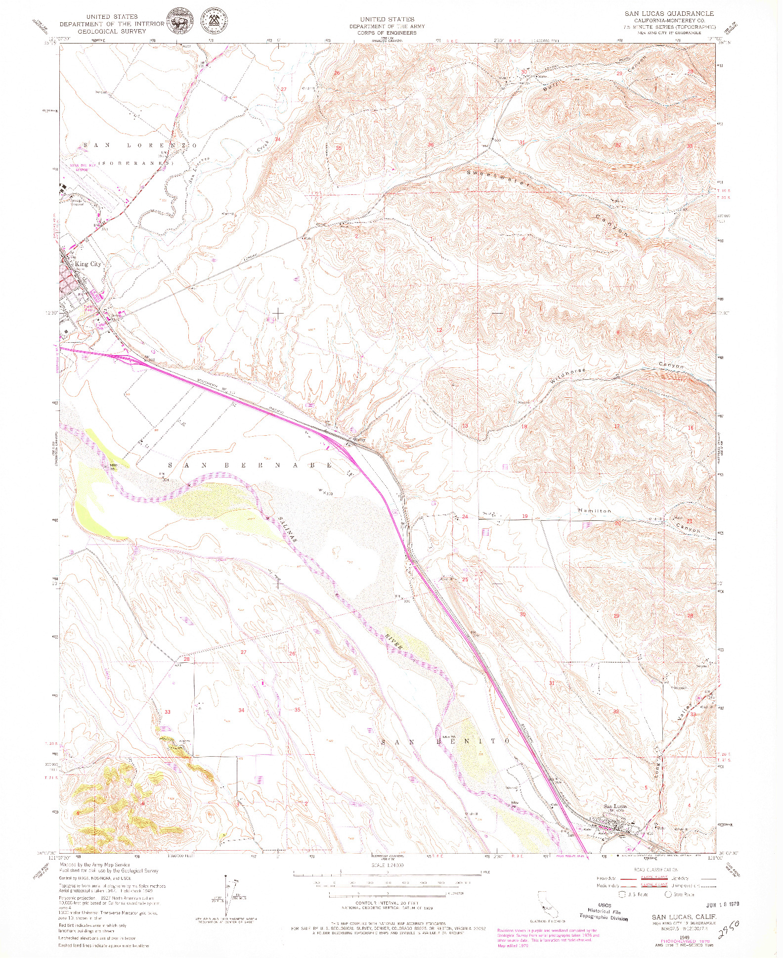 USGS 1:24000-SCALE QUADRANGLE FOR SAN LUCAS, CA 1949