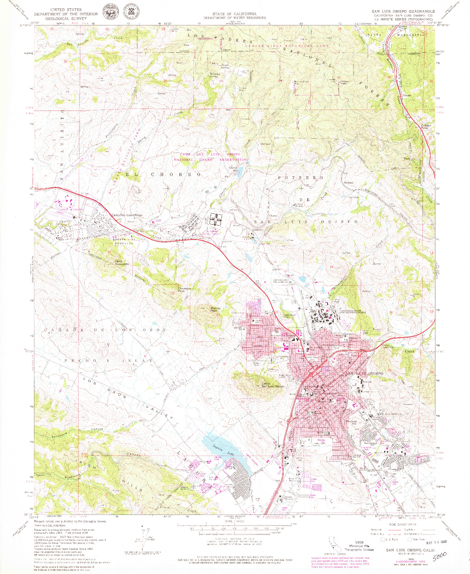 USGS 1:24000-SCALE QUADRANGLE FOR SAN LUIS OBISPO, CA 1965