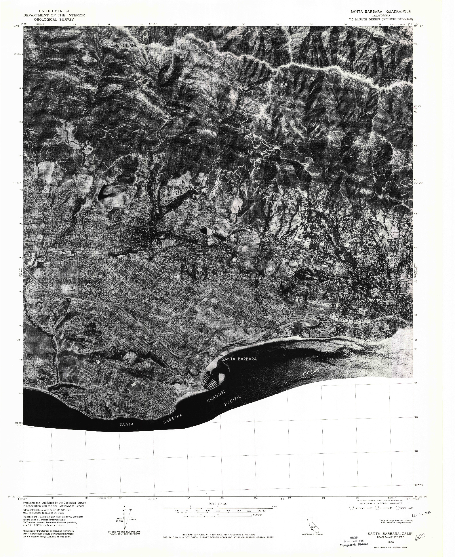 USGS 1:24000-SCALE QUADRANGLE FOR SANTA BARBARA, CA 1976