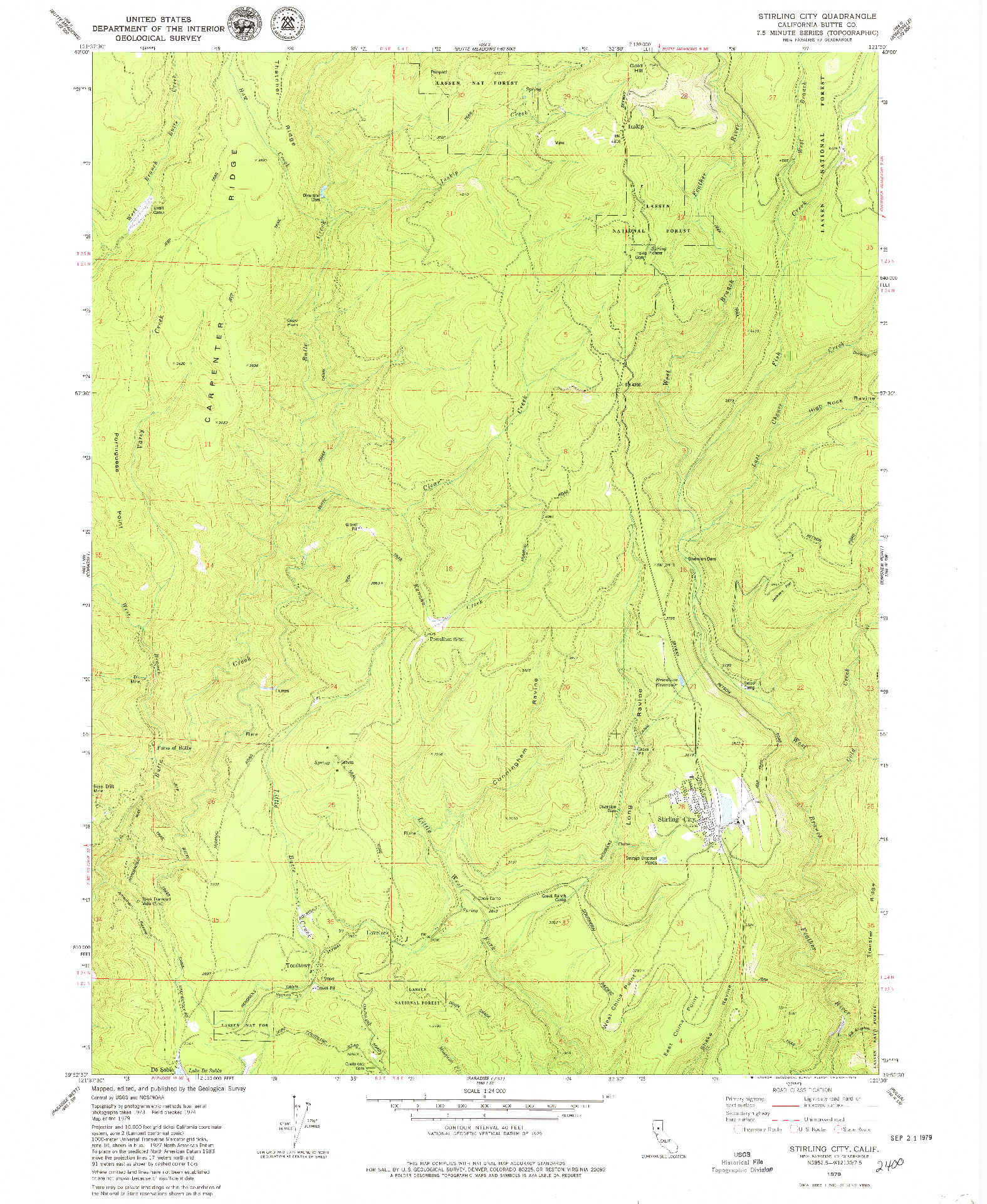 USGS 1:24000-SCALE QUADRANGLE FOR STIRLING CITY, CA 1979