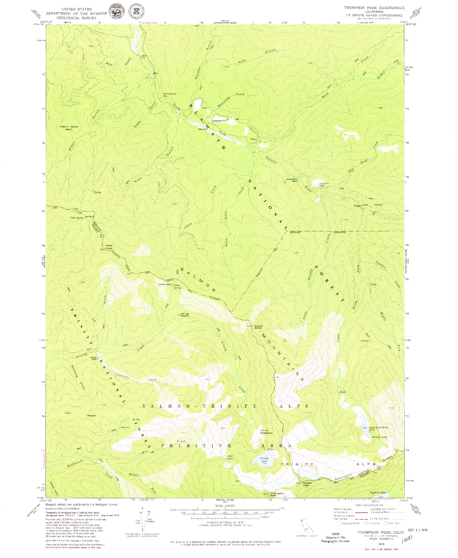 USGS 1:24000-SCALE QUADRANGLE FOR THOMPSON PEAK, CA 1979