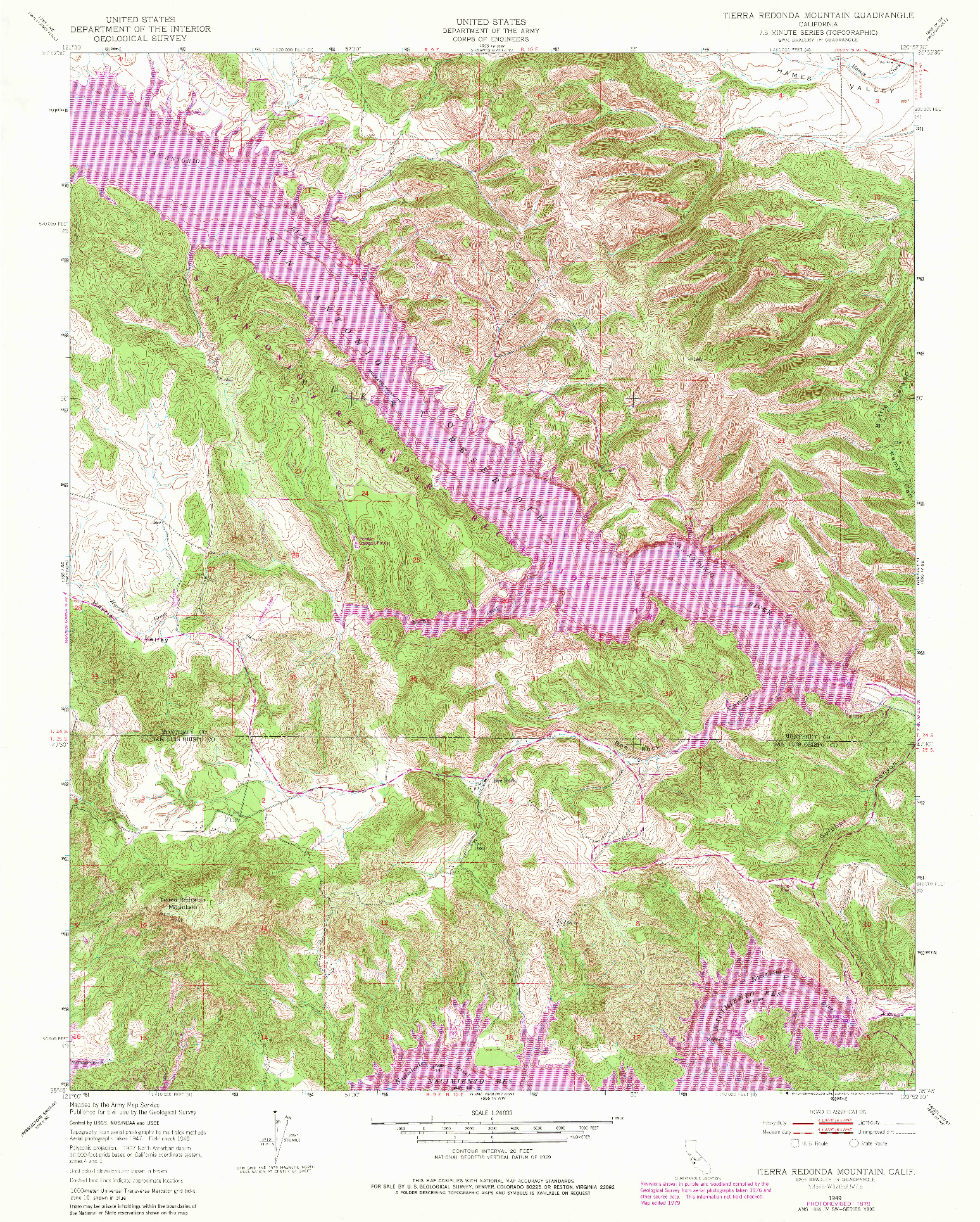 USGS 1:24000-SCALE QUADRANGLE FOR TIERRA REDONDA MOUNTAIN, CA 1949