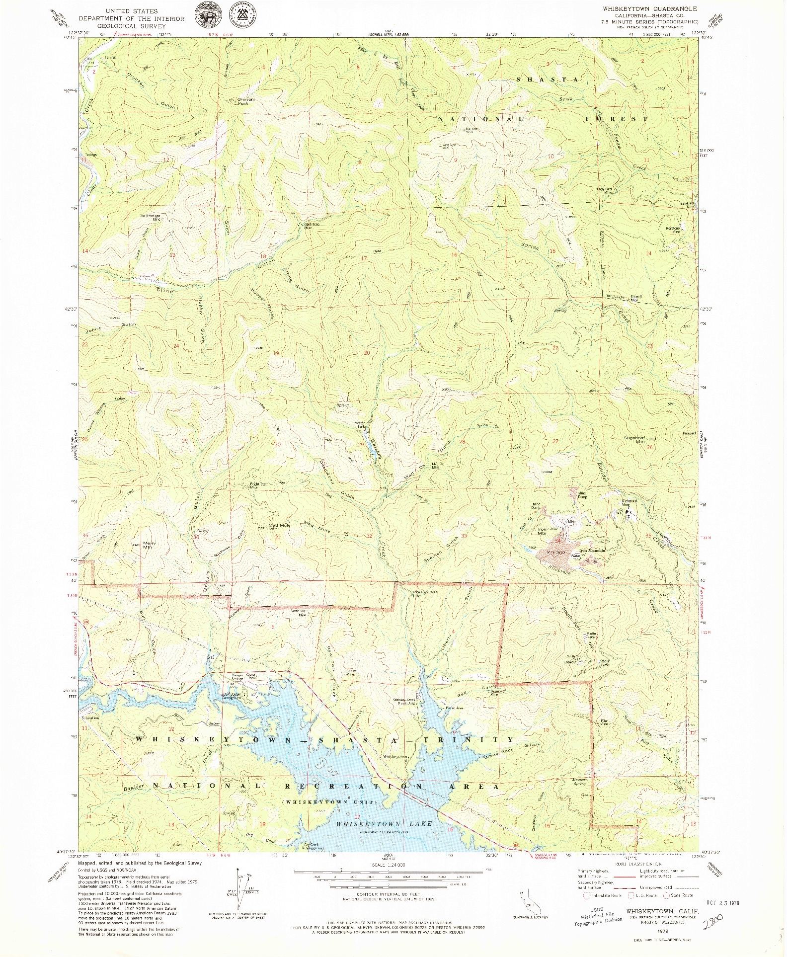 USGS 1:24000-SCALE QUADRANGLE FOR WHISKEYTOWN, CA 1979