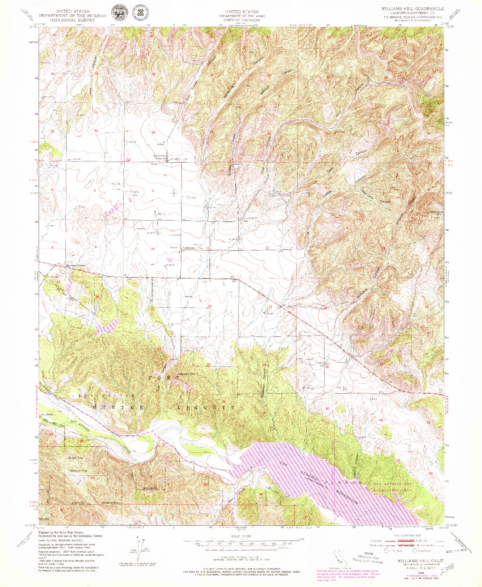 USGS 1:24000-SCALE QUADRANGLE FOR WILLIAMS HILL, CA 1949