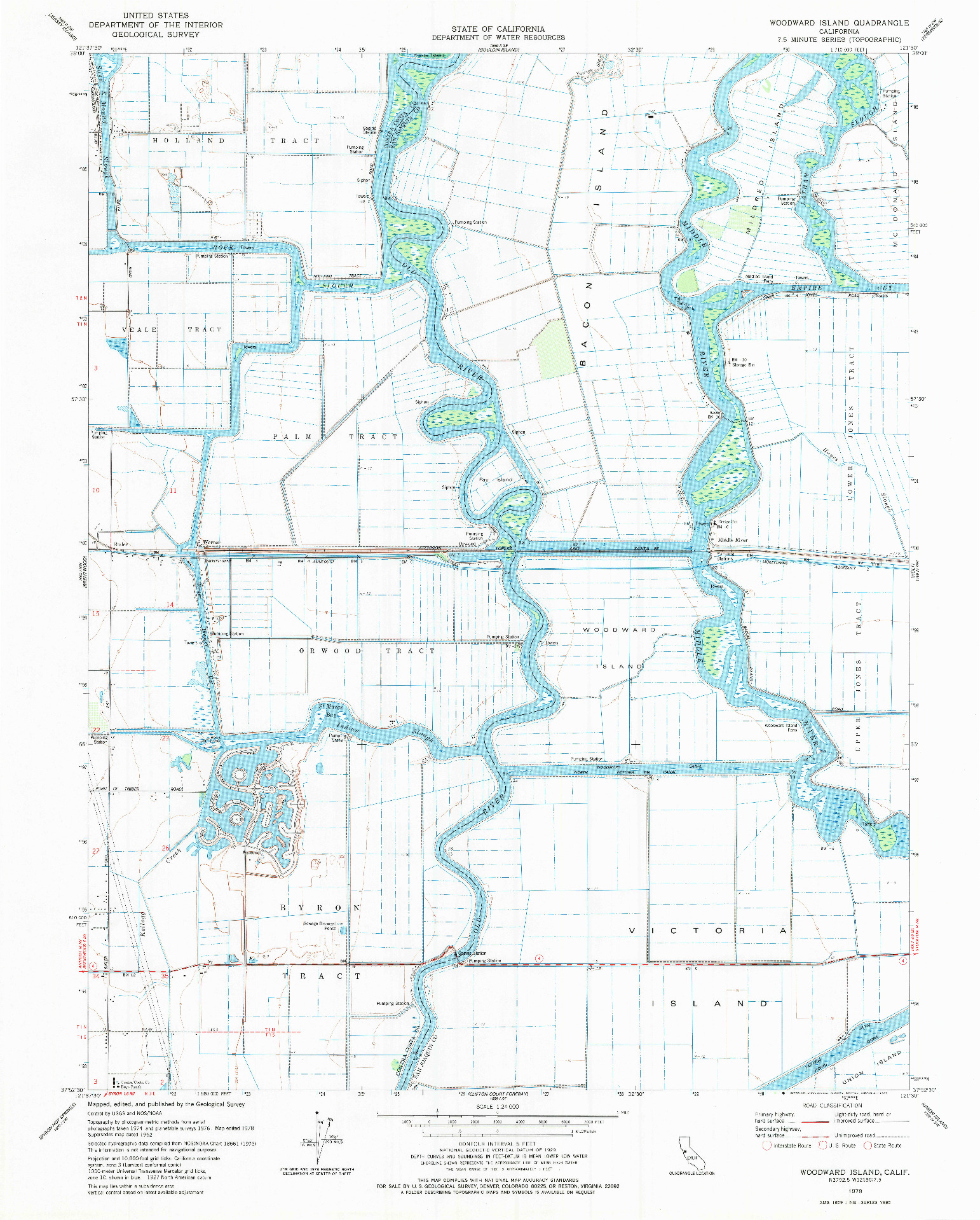 USGS 1:24000-SCALE QUADRANGLE FOR WOODWARD ISLAND, CA 1978