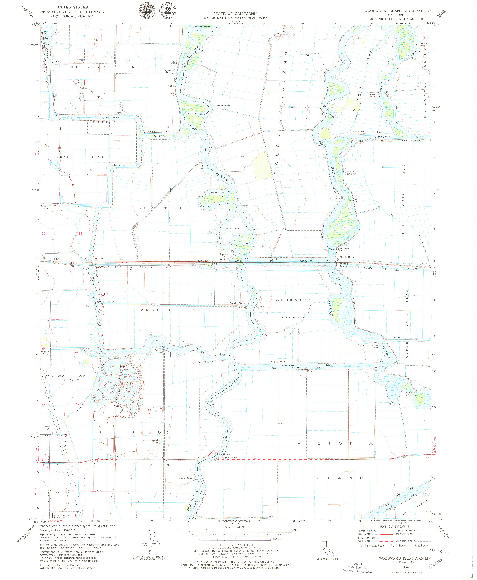 USGS 1:24000-SCALE QUADRANGLE FOR WOODWARD ISLAND, CA 1978