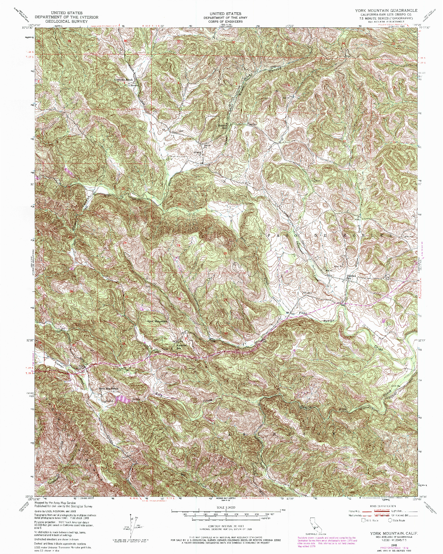 USGS 1:24000-SCALE QUADRANGLE FOR YORK MOUNTAIN, CA 1948