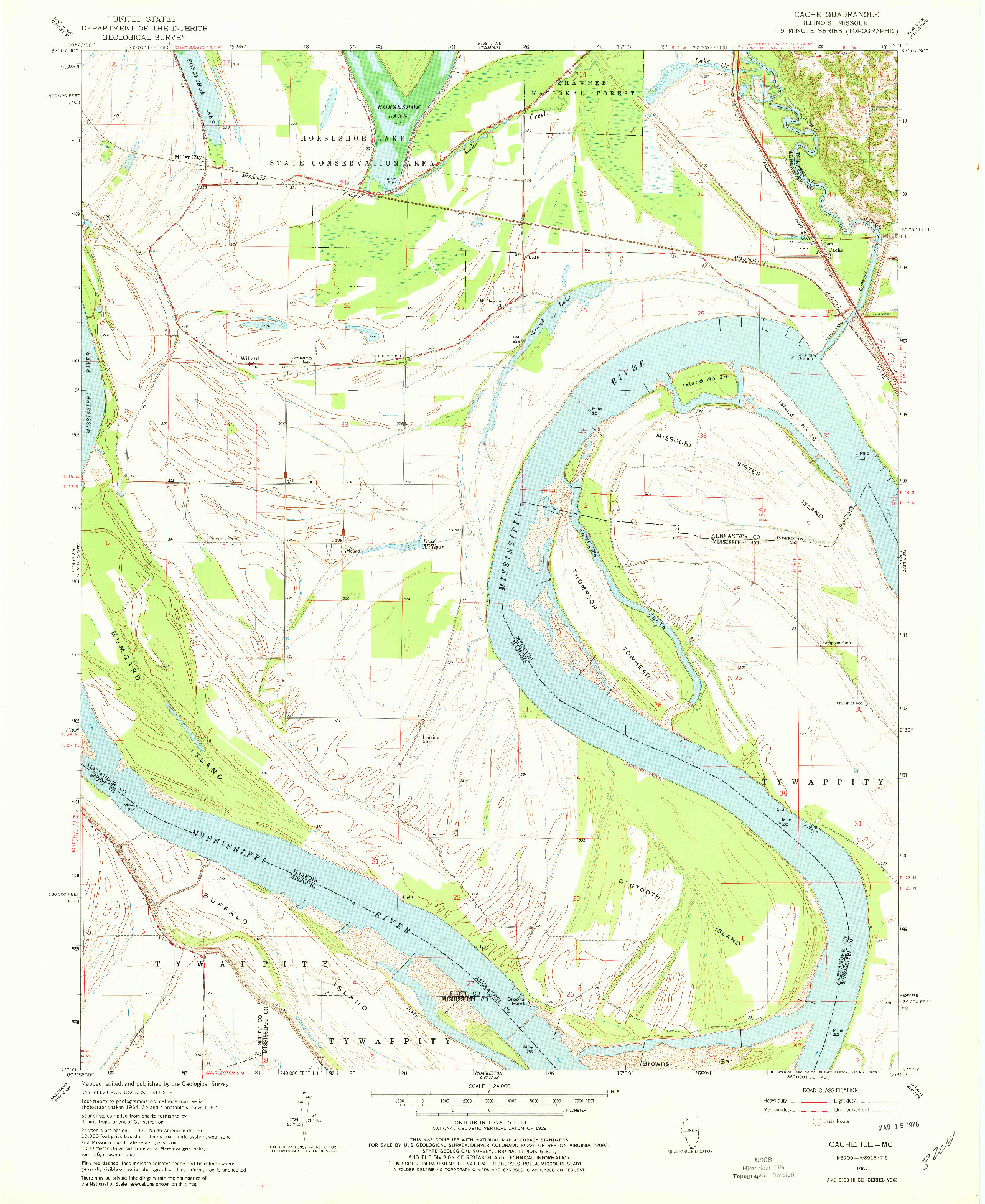 USGS 1:24000-SCALE QUADRANGLE FOR CACHE, IL 1967