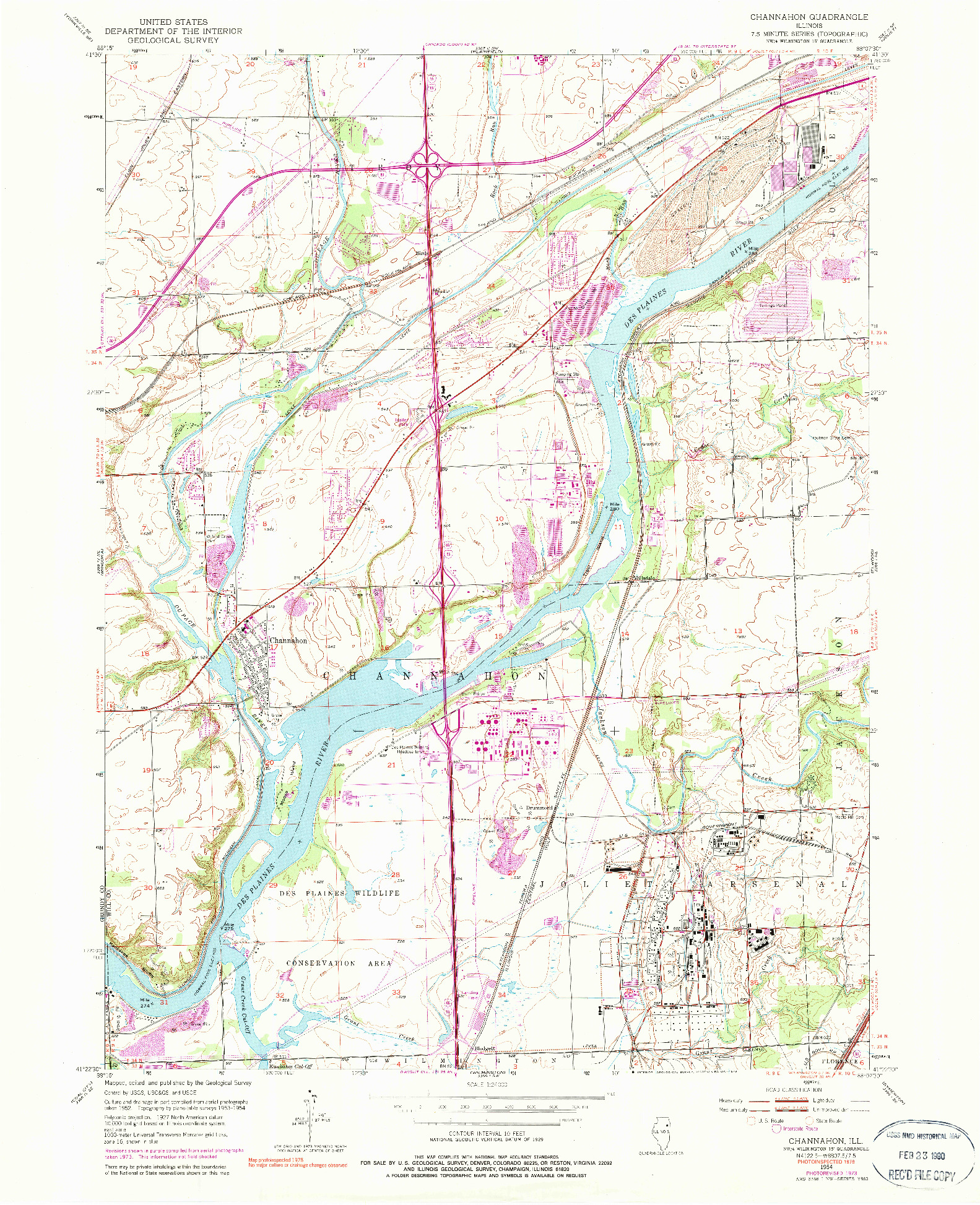 USGS 1:24000-SCALE QUADRANGLE FOR CHANNAHON, IL 1954