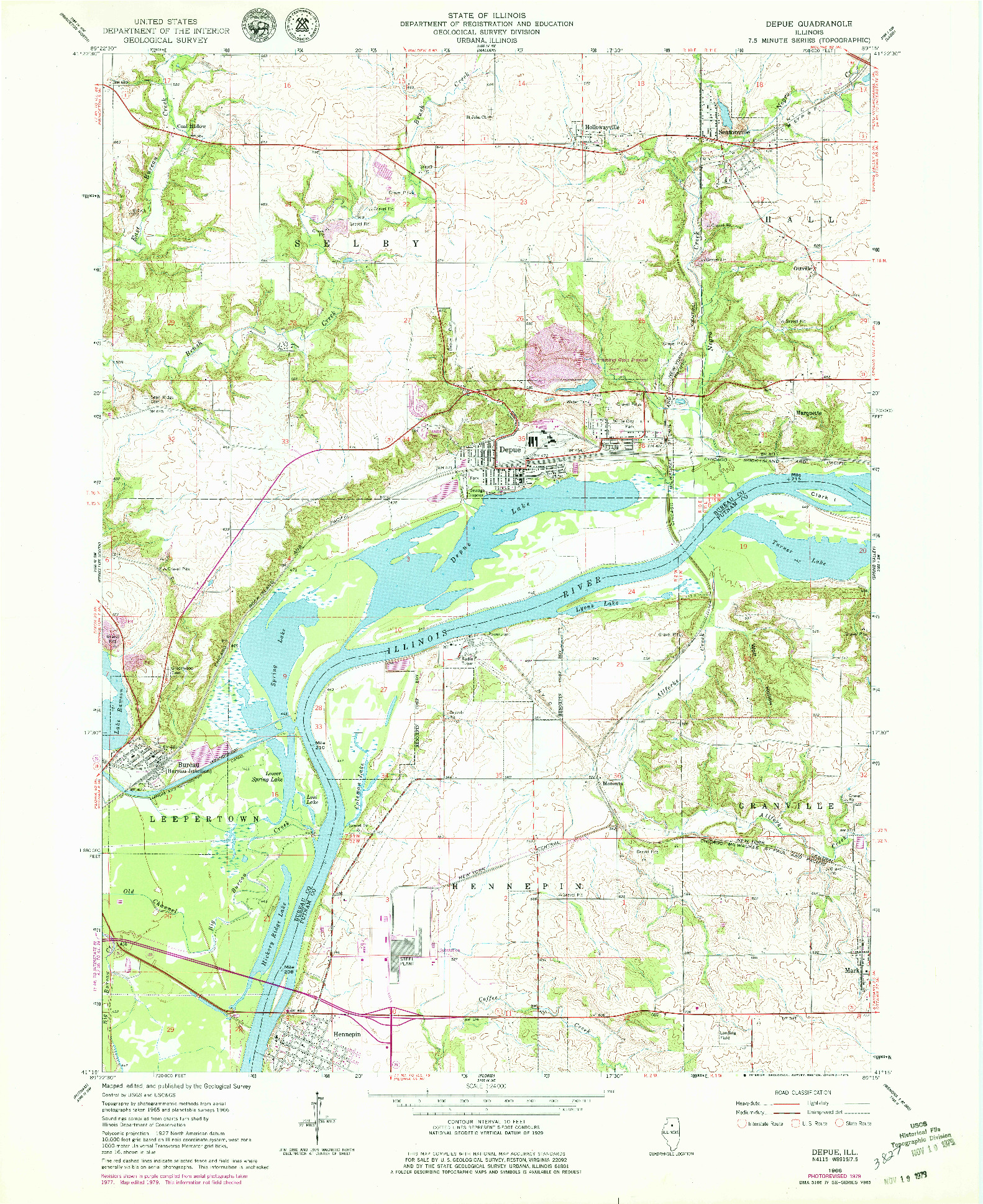 USGS 1:24000-SCALE QUADRANGLE FOR DEPUE, IL 1966