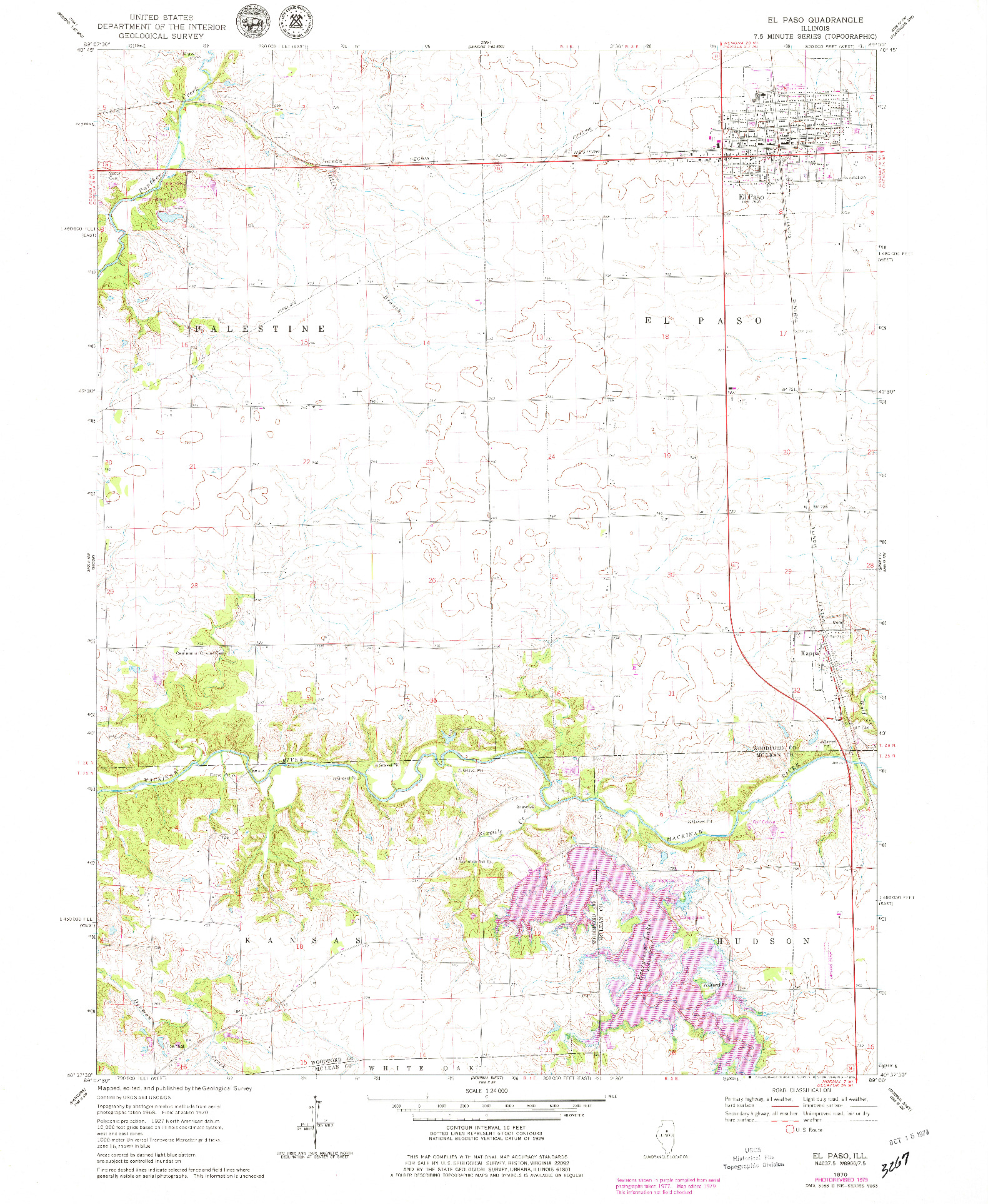 USGS 1:24000-SCALE QUADRANGLE FOR EL PASO, IL 1970