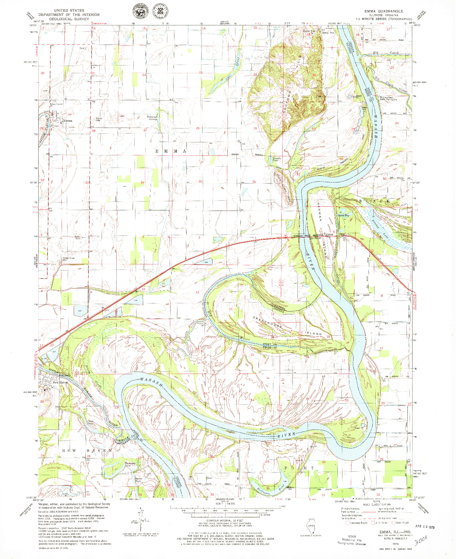 USGS 1:24000-SCALE QUADRANGLE FOR EMMA, IL 1978