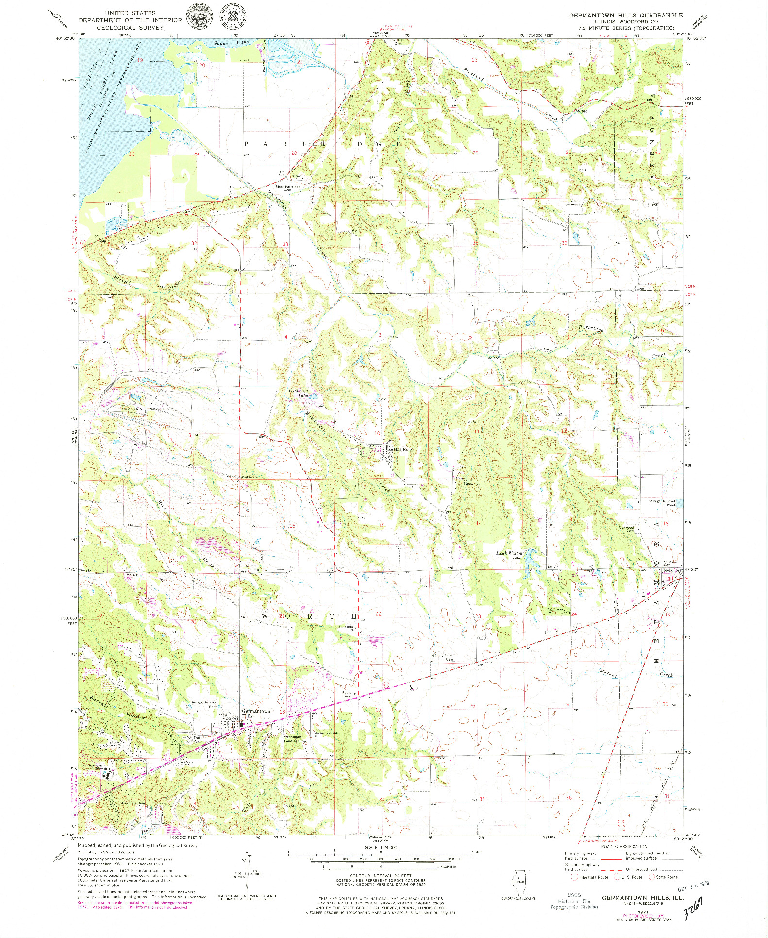 USGS 1:24000-SCALE QUADRANGLE FOR GERMANTOWN HILLS, IL 1971