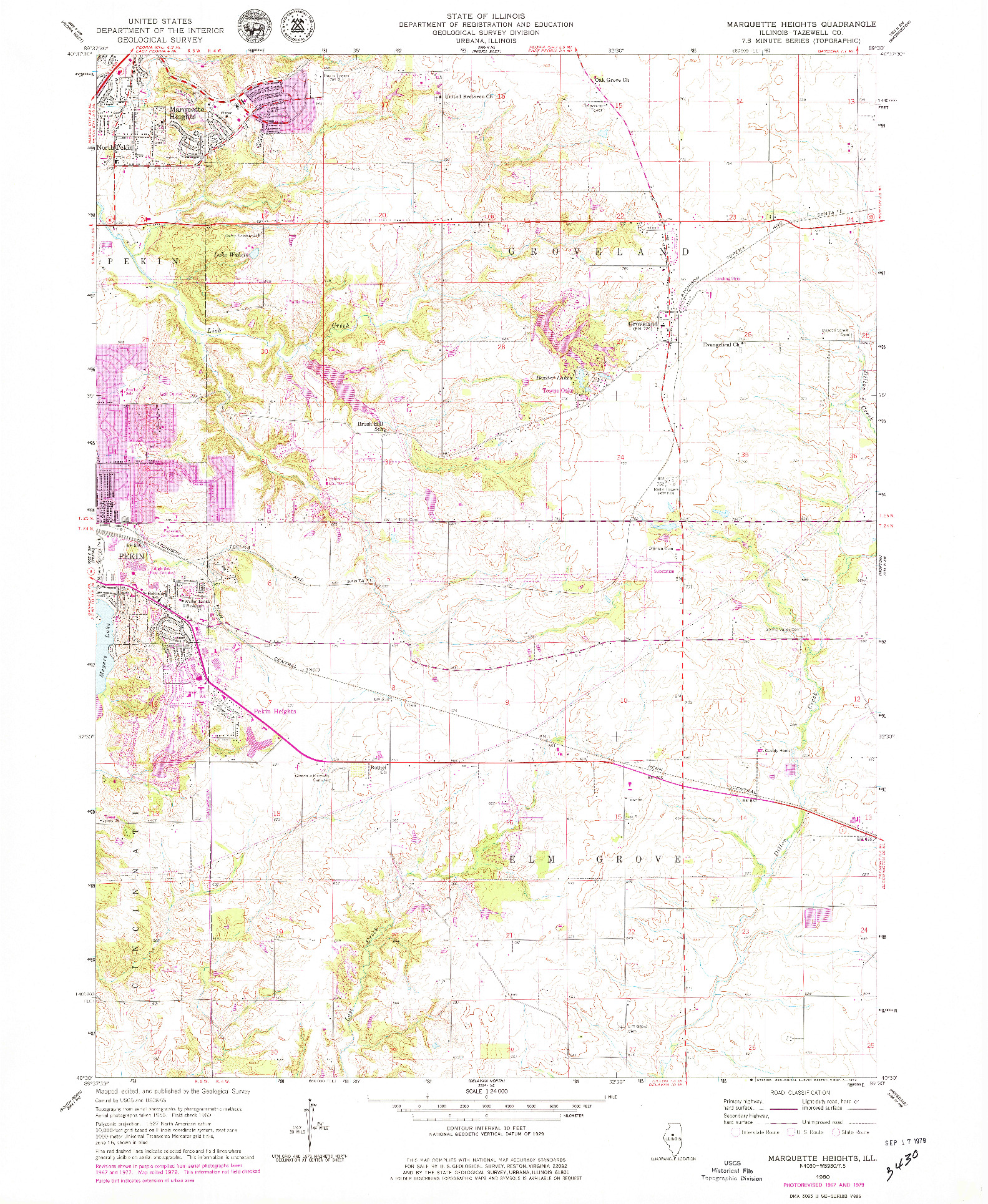 USGS 1:24000-SCALE QUADRANGLE FOR MARQUETTE HEIGHTS, IL 1960