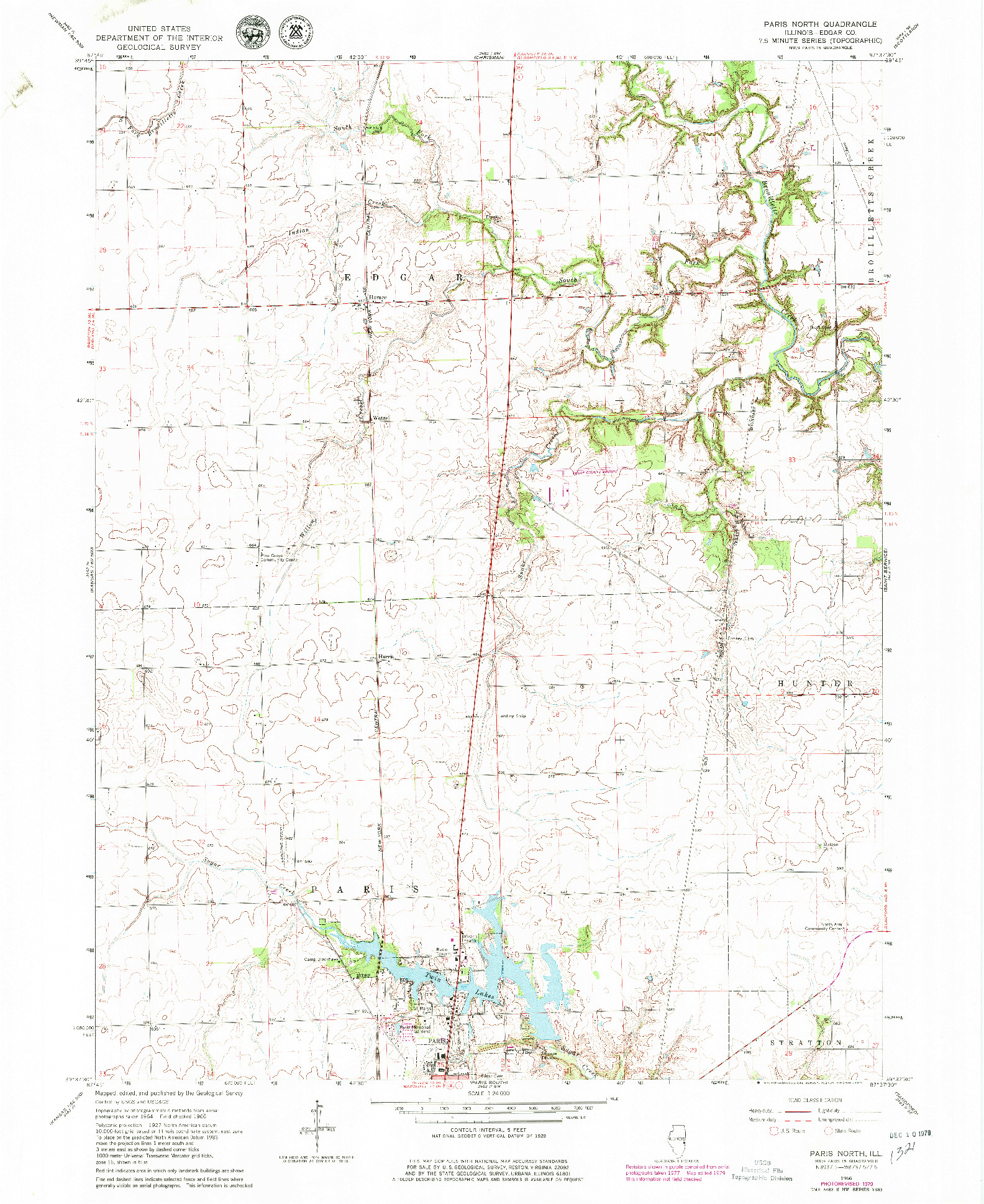 USGS 1:24000-SCALE QUADRANGLE FOR PARIS NORTH, IL 1966