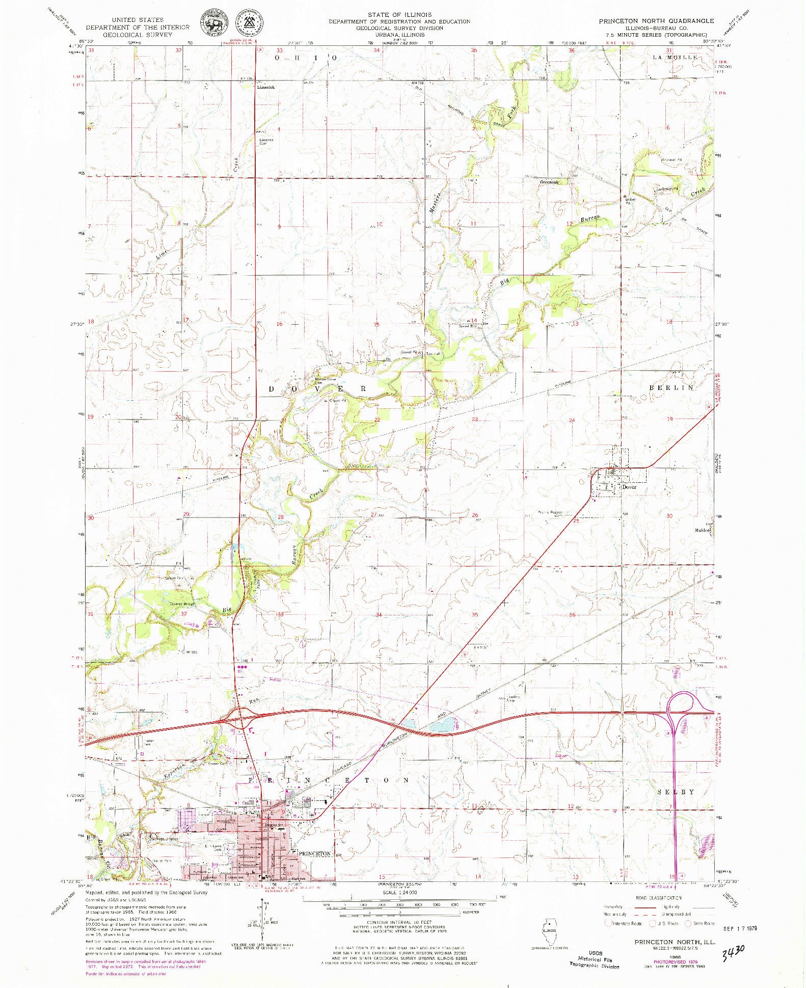 USGS 1:24000-SCALE QUADRANGLE FOR PRINCETON NORTH, IL 1966