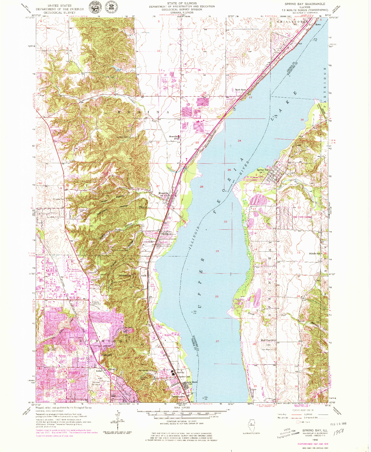 USGS 1:24000-SCALE QUADRANGLE FOR SPRING BAY, IL 1949