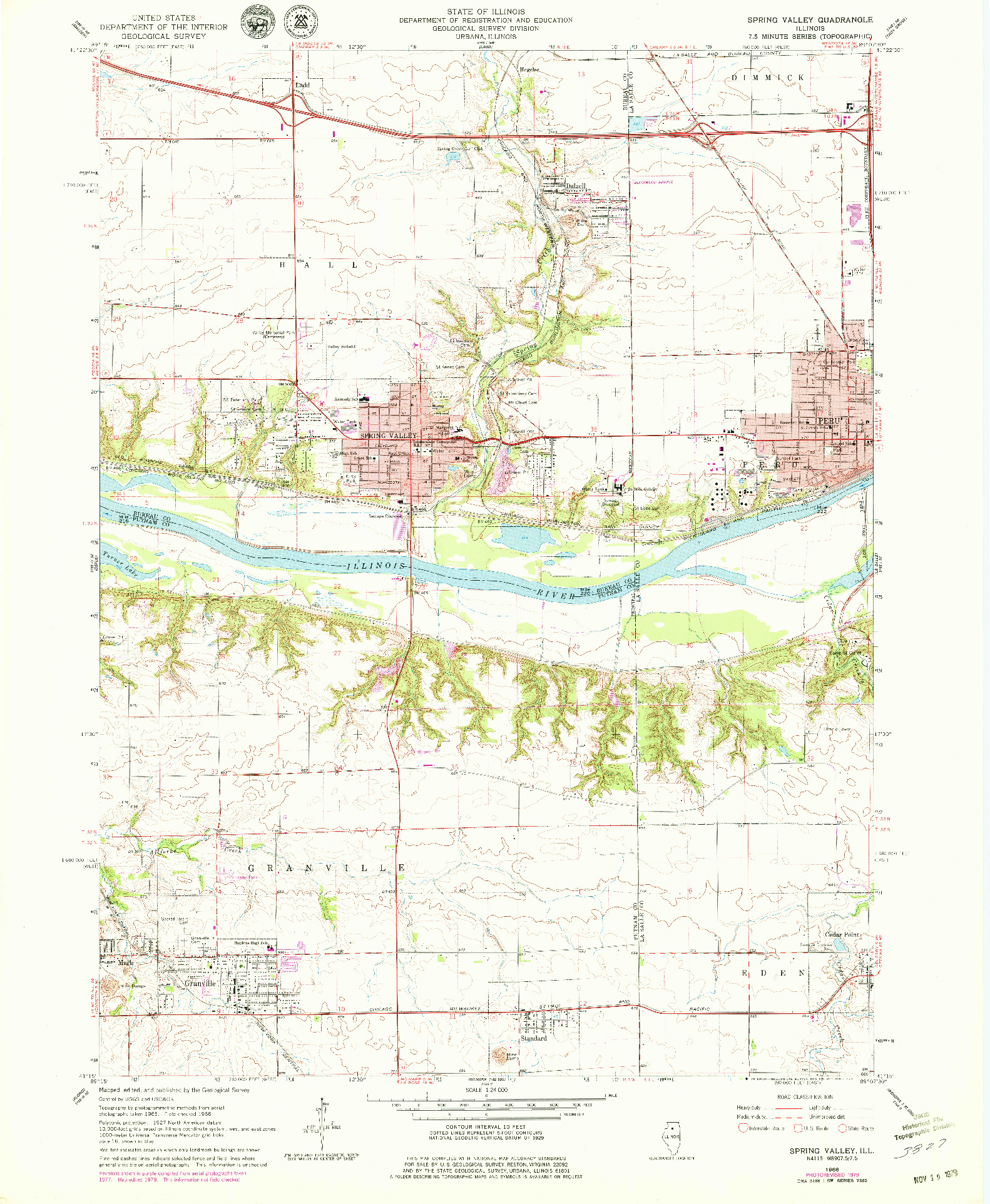 USGS 1:24000-SCALE QUADRANGLE FOR SPRING VALLEY, IL 1966