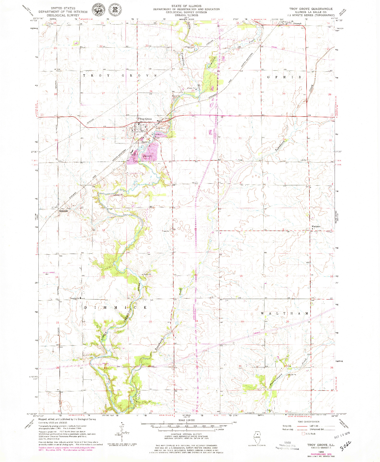 USGS 1:24000-SCALE QUADRANGLE FOR TROY GROVE, IL 1966