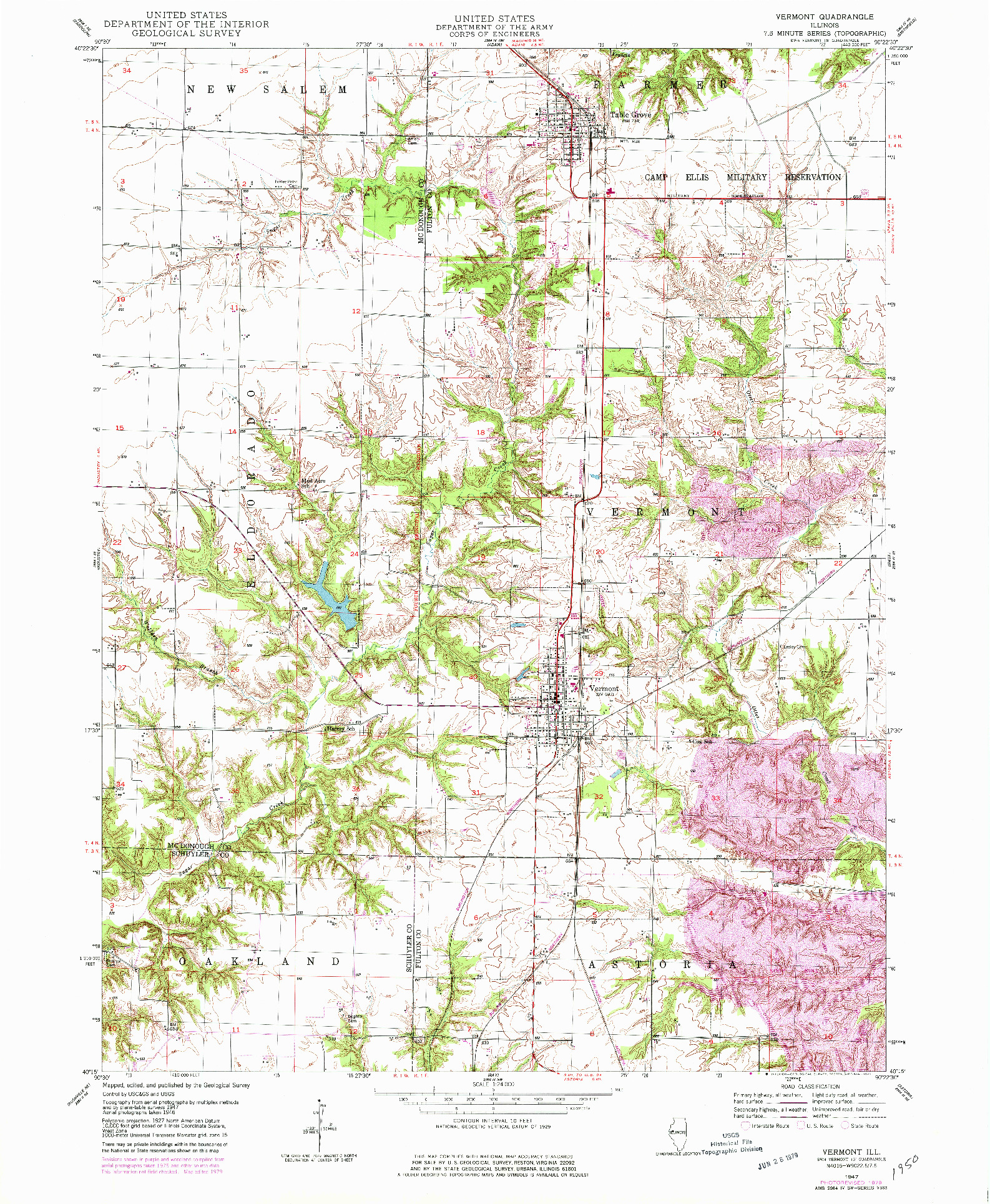 USGS 1:24000-SCALE QUADRANGLE FOR VERMONT, IL 1947