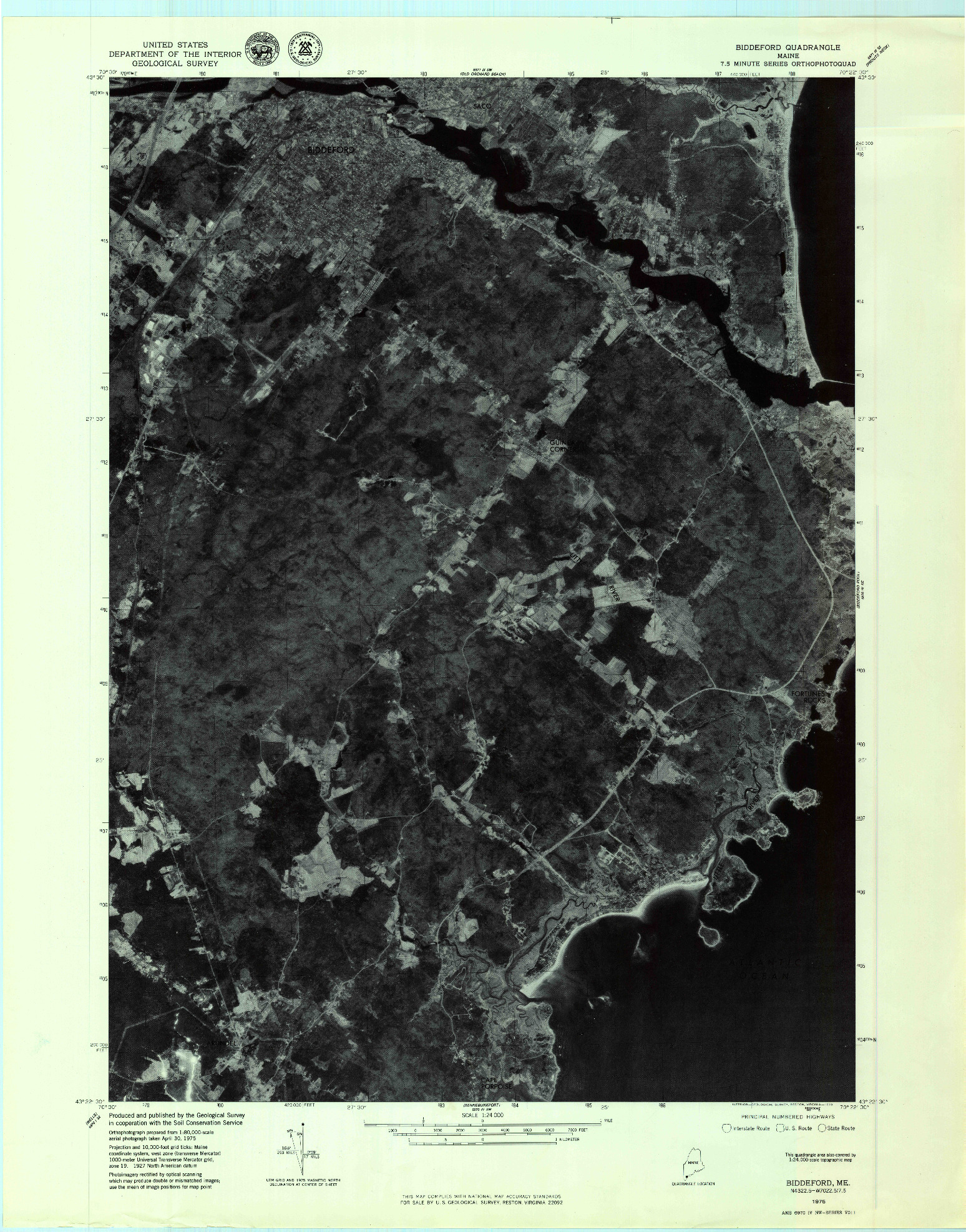 USGS 1:24000-SCALE QUADRANGLE FOR BIDDEFORD, ME 1975