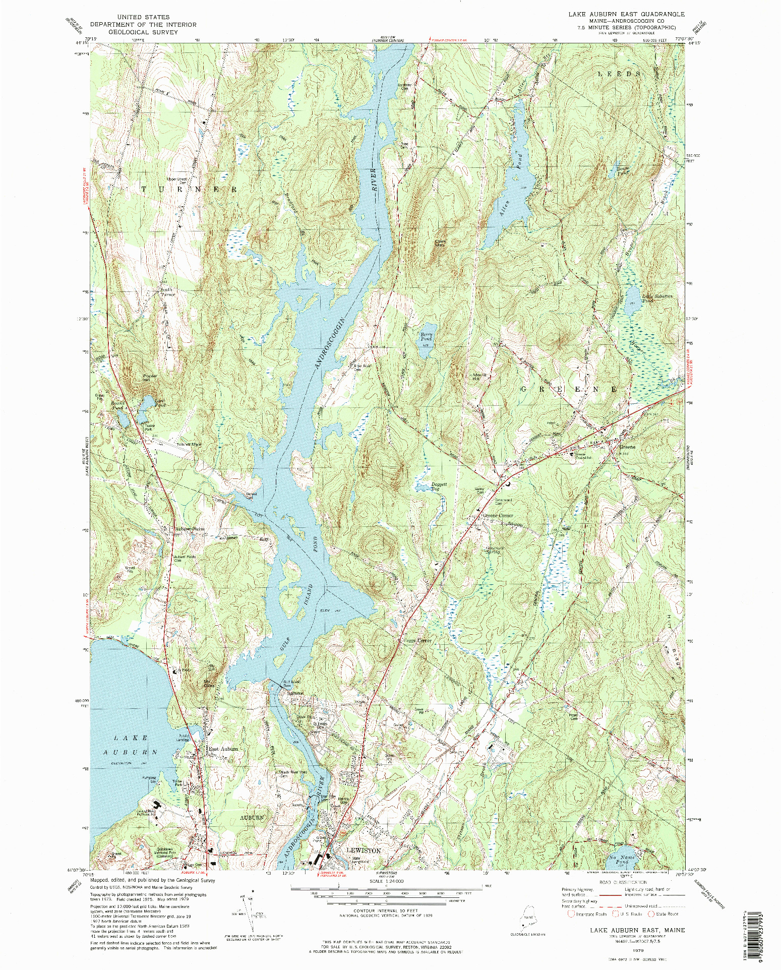 USGS 1:24000-SCALE QUADRANGLE FOR LAKE AUBURN EAST, ME 1979