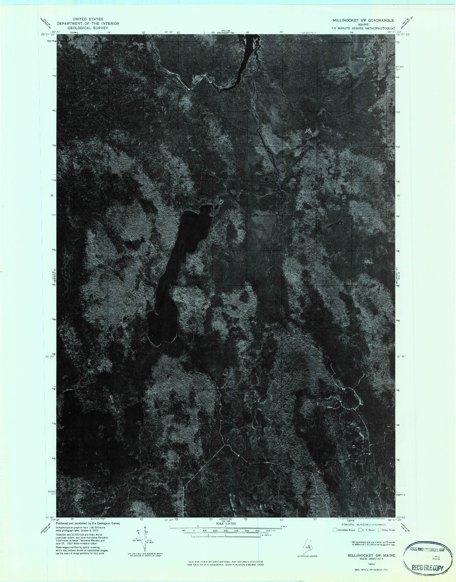 USGS 1:24000-SCALE QUADRANGLE FOR MILLINOCKET SW, ME 1975