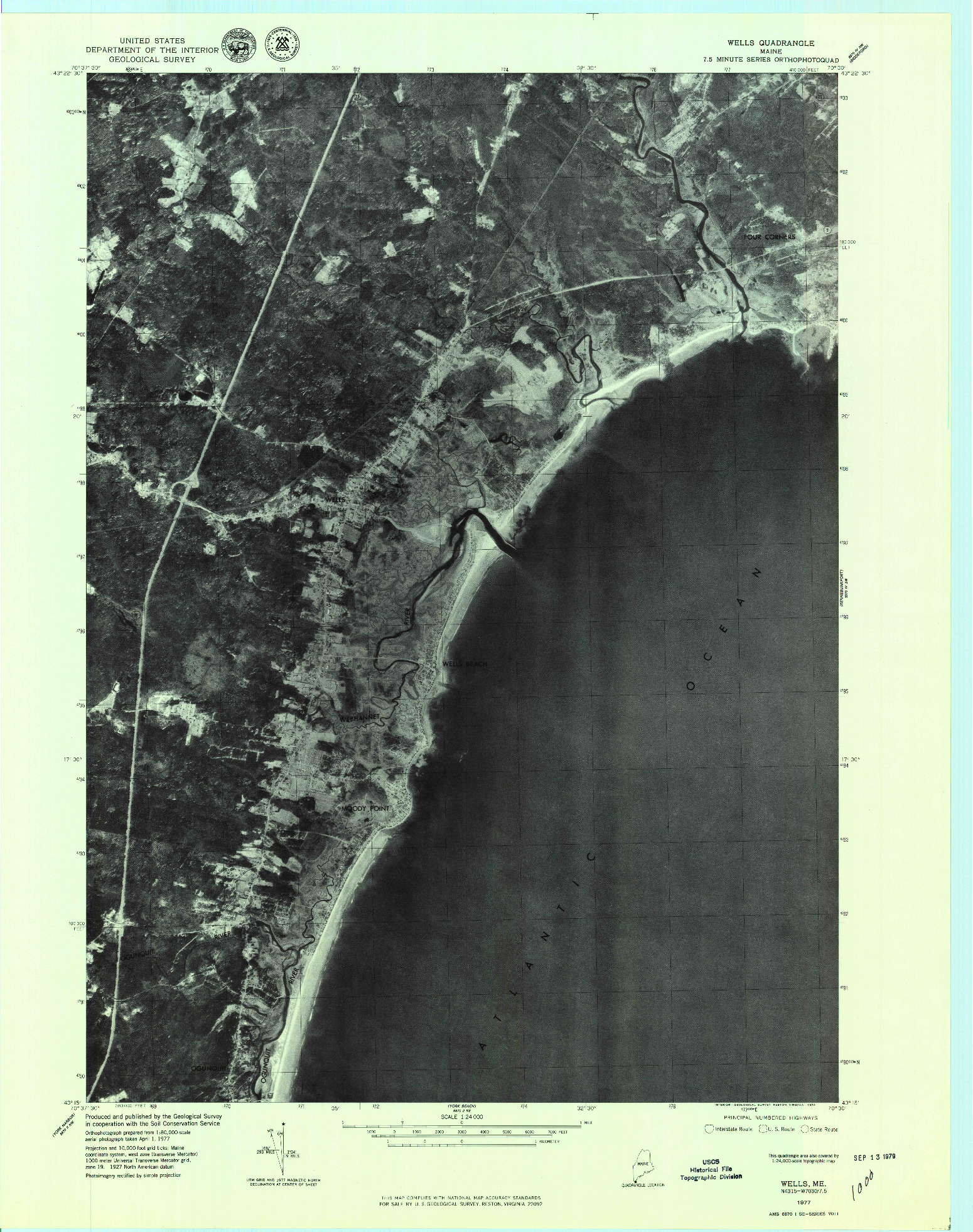 USGS 1:24000-SCALE QUADRANGLE FOR WELLS, ME 1977