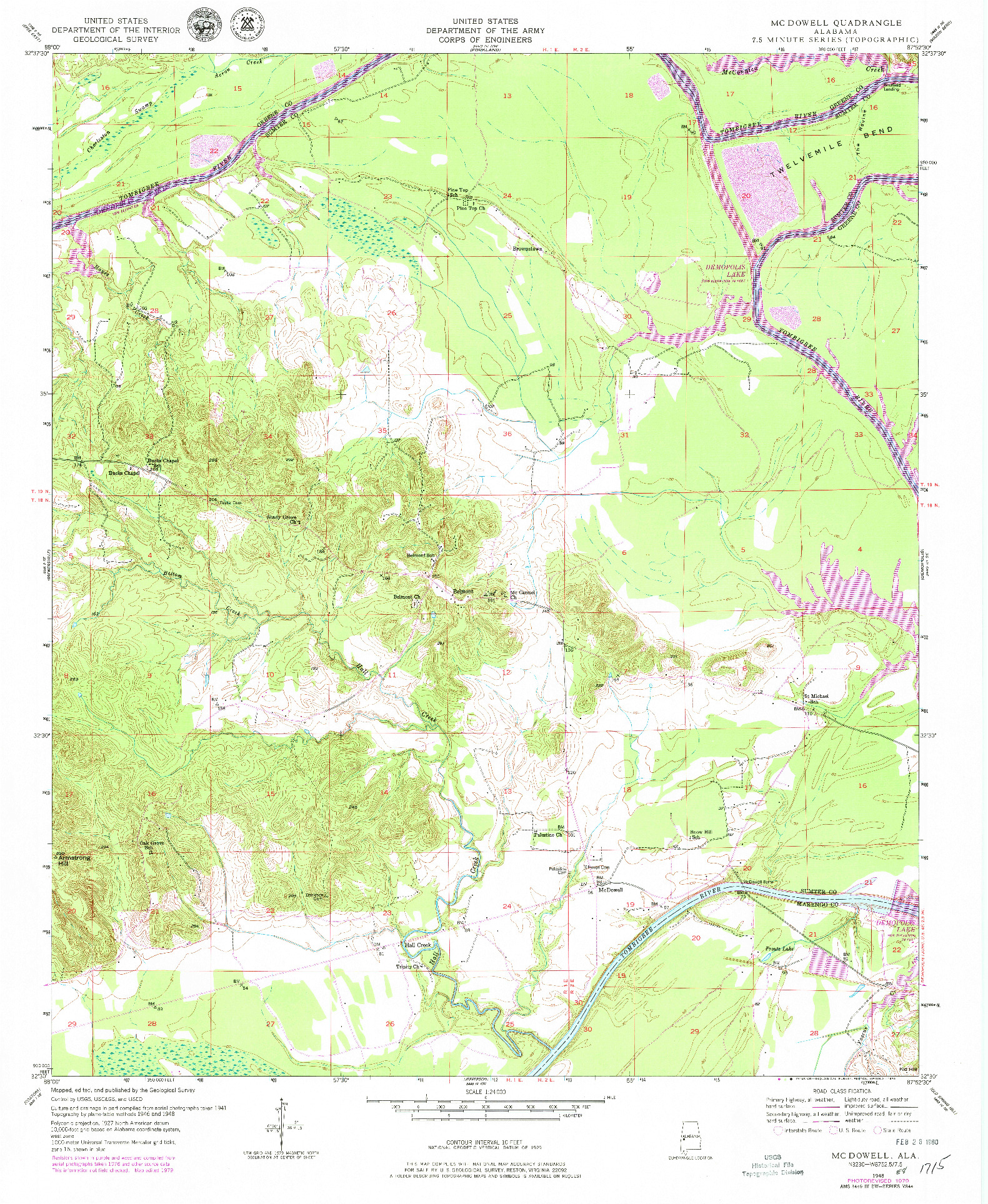 USGS 1:24000-SCALE QUADRANGLE FOR MC DOWELL, AL 1948