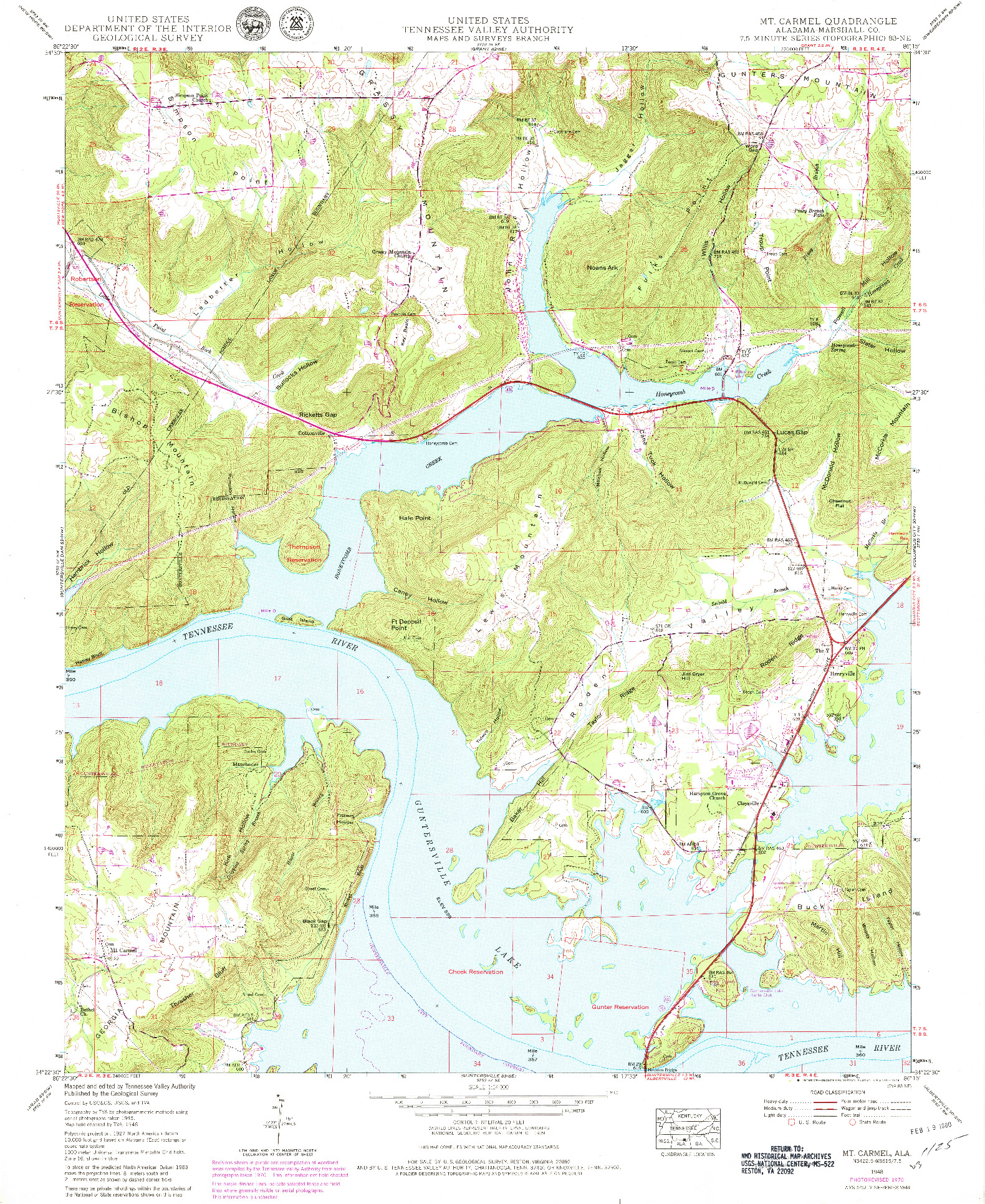 USGS 1:24000-SCALE QUADRANGLE FOR MT CARMEL, AL 1948