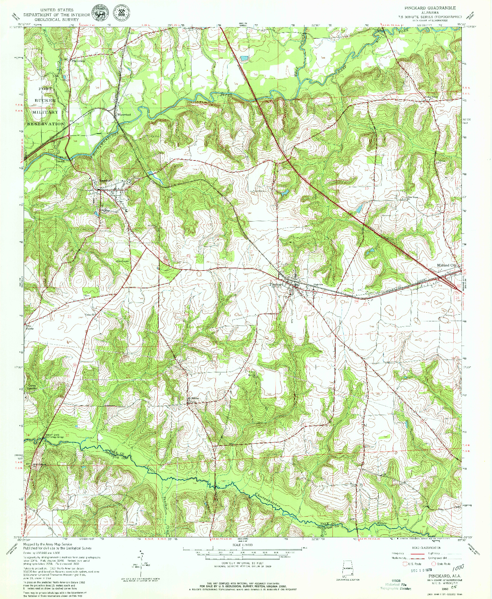 USGS 1:24000-SCALE QUADRANGLE FOR PINCKARD, AL 1960