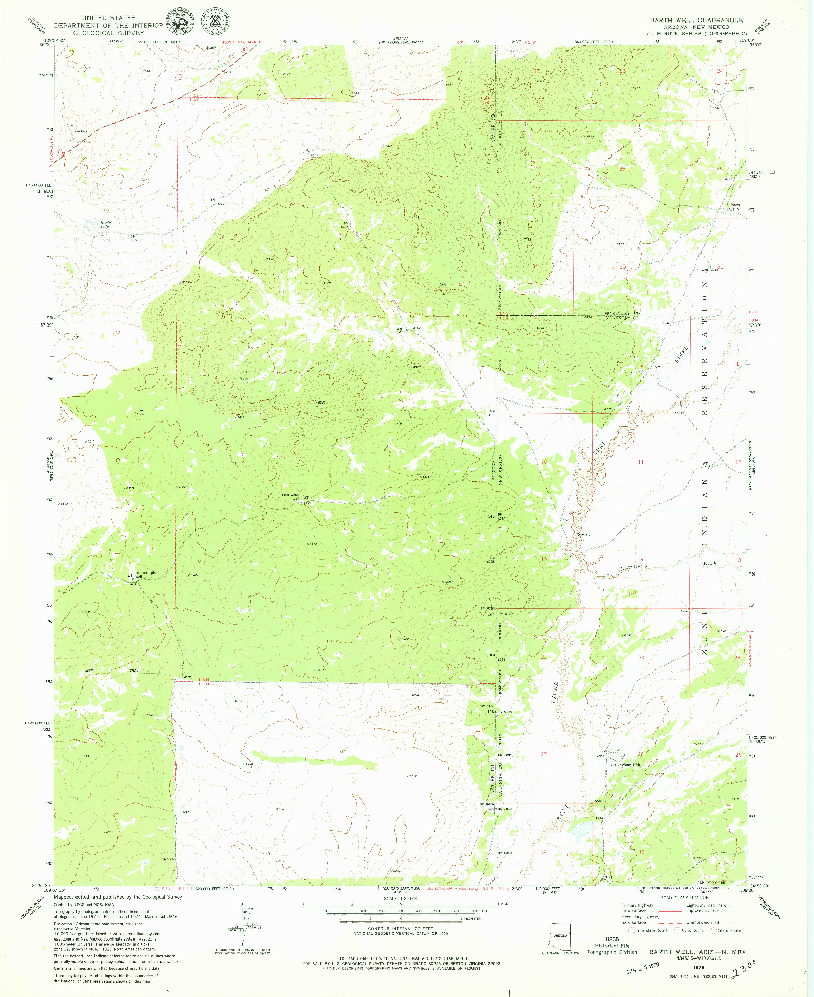 USGS 1:24000-SCALE QUADRANGLE FOR BARTH WELL, AZ 1979